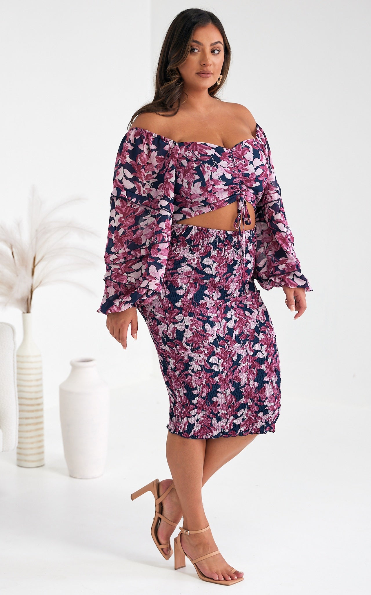 Leona Dress - Navy Floral