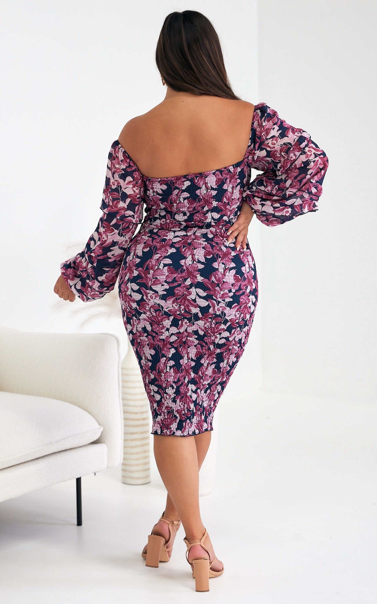 Leona Dress - Navy Floral