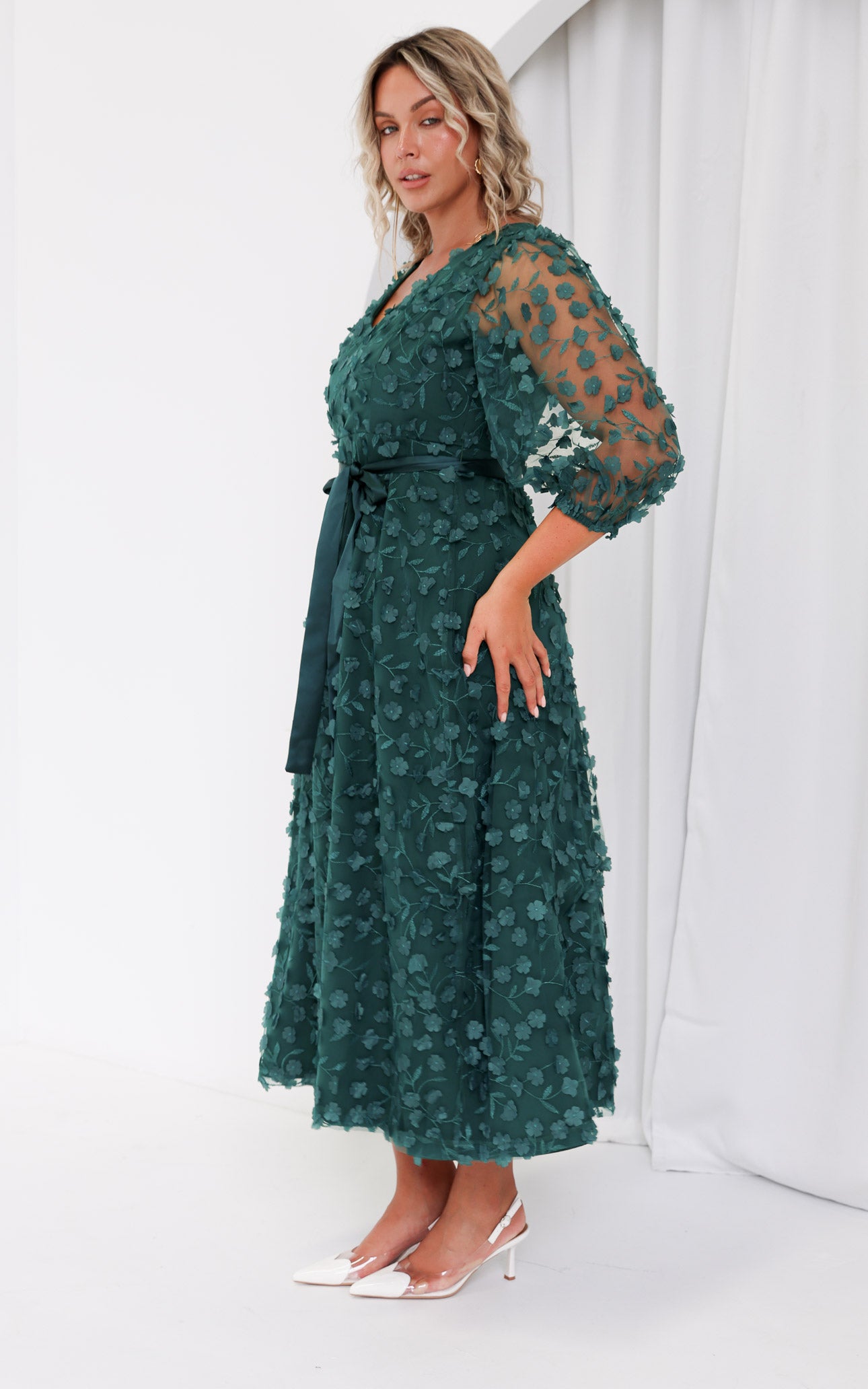 Leonie Maxi Dress - Dark Teal Green