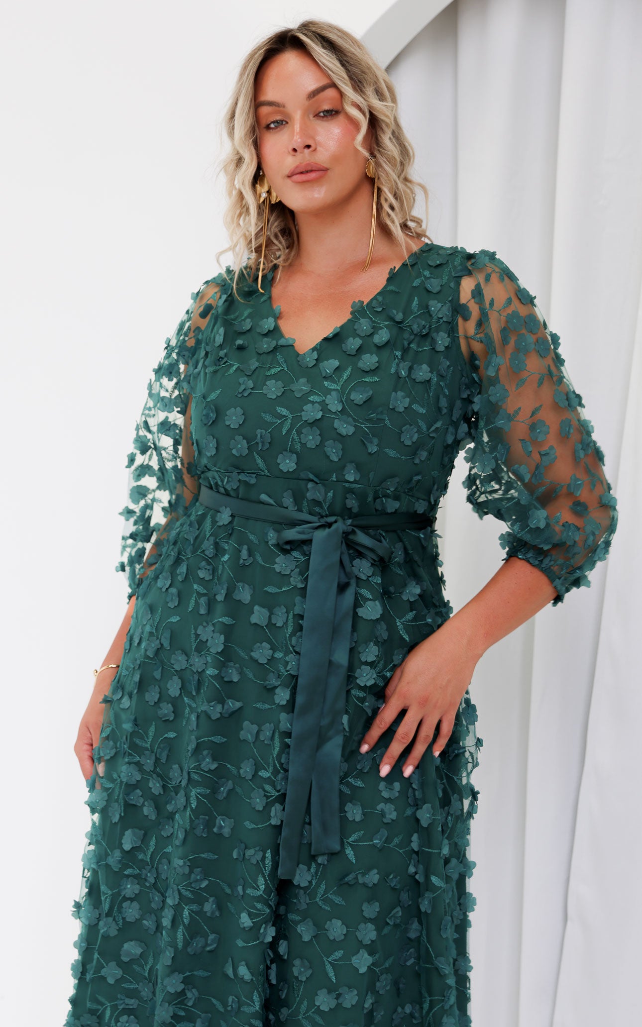Leonie Maxi Dress - Dark Teal Green