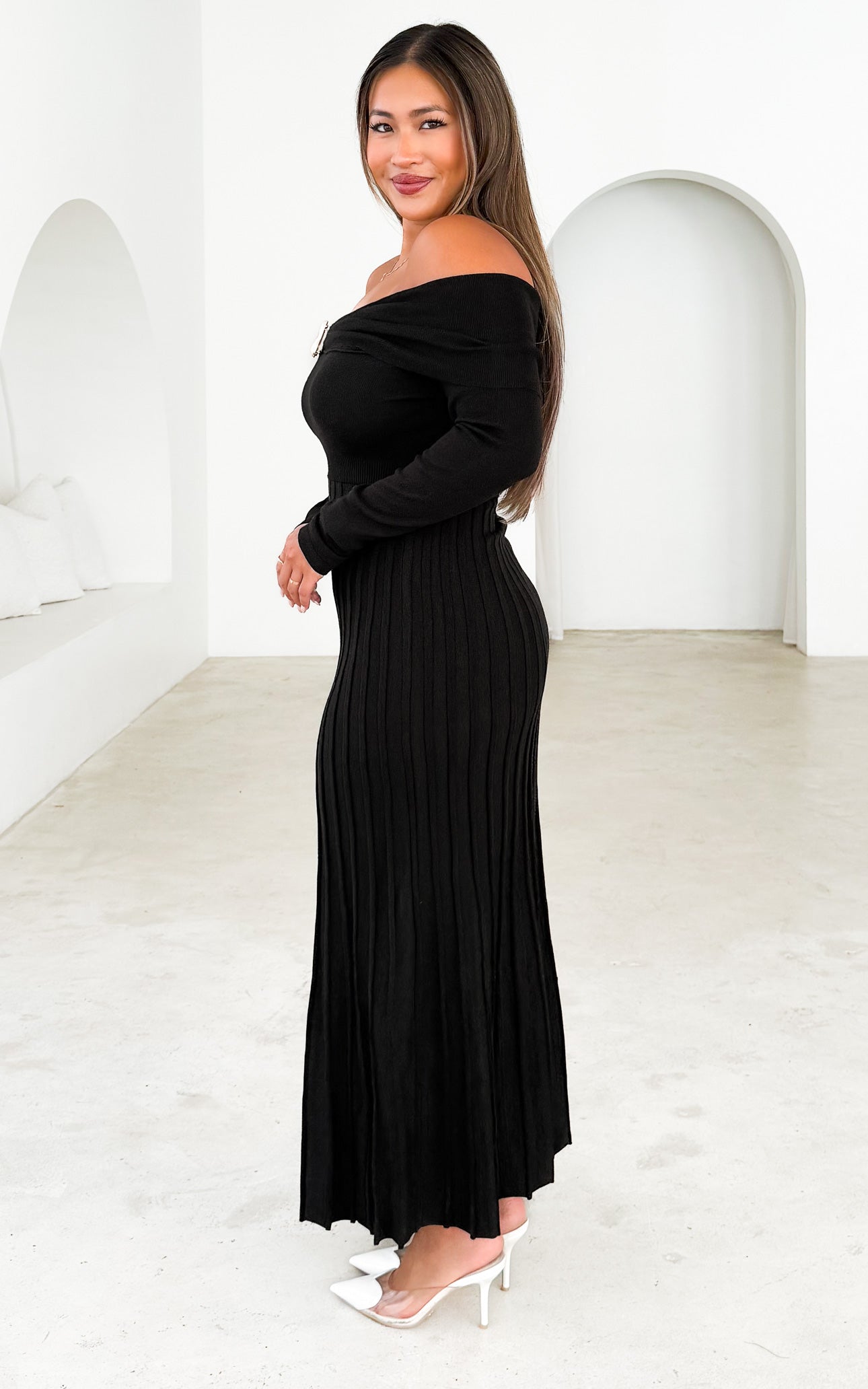 Lexie Knit Maxi Dress - Black