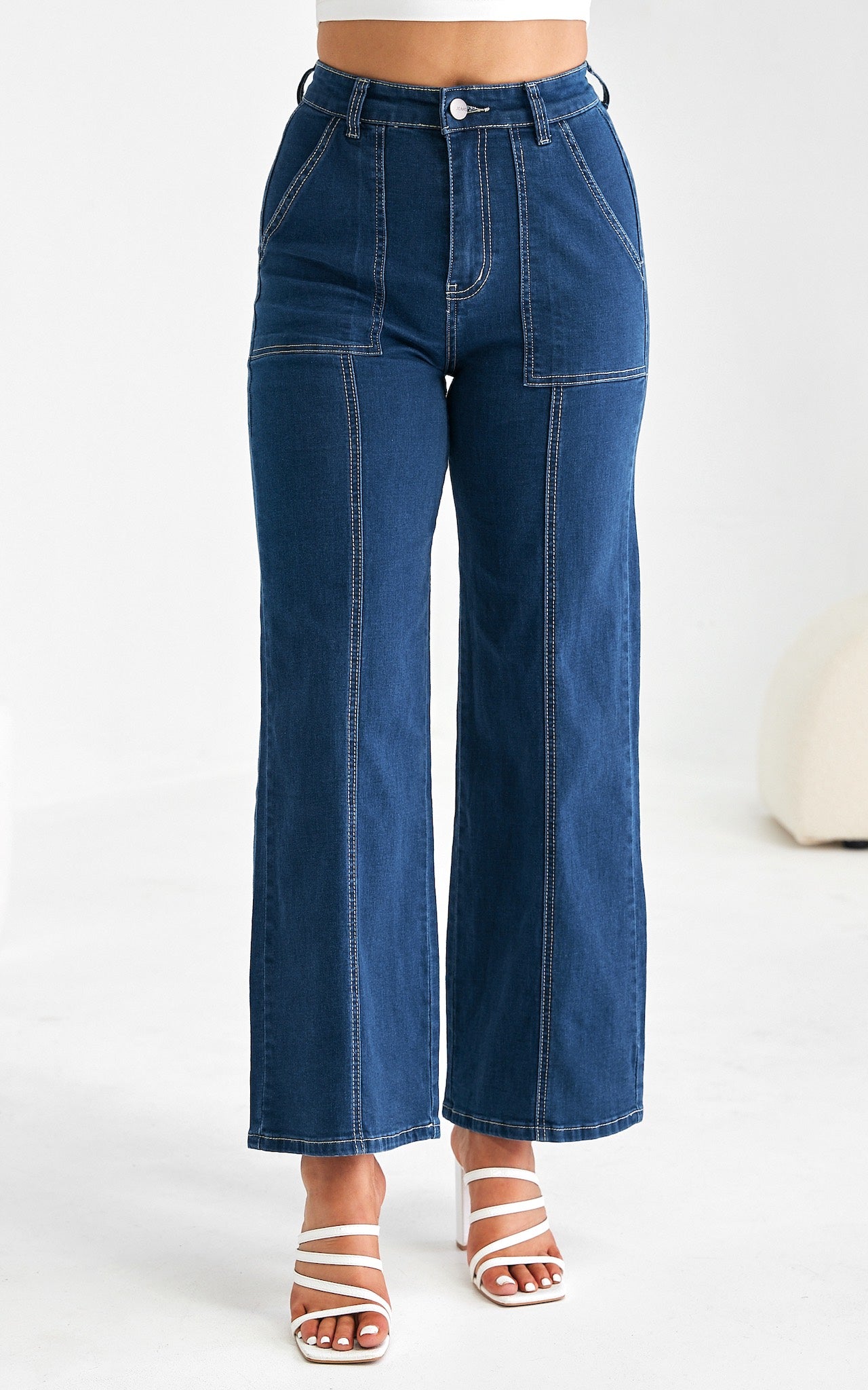 Robbie Wide Leg Jeans - Dark Blue