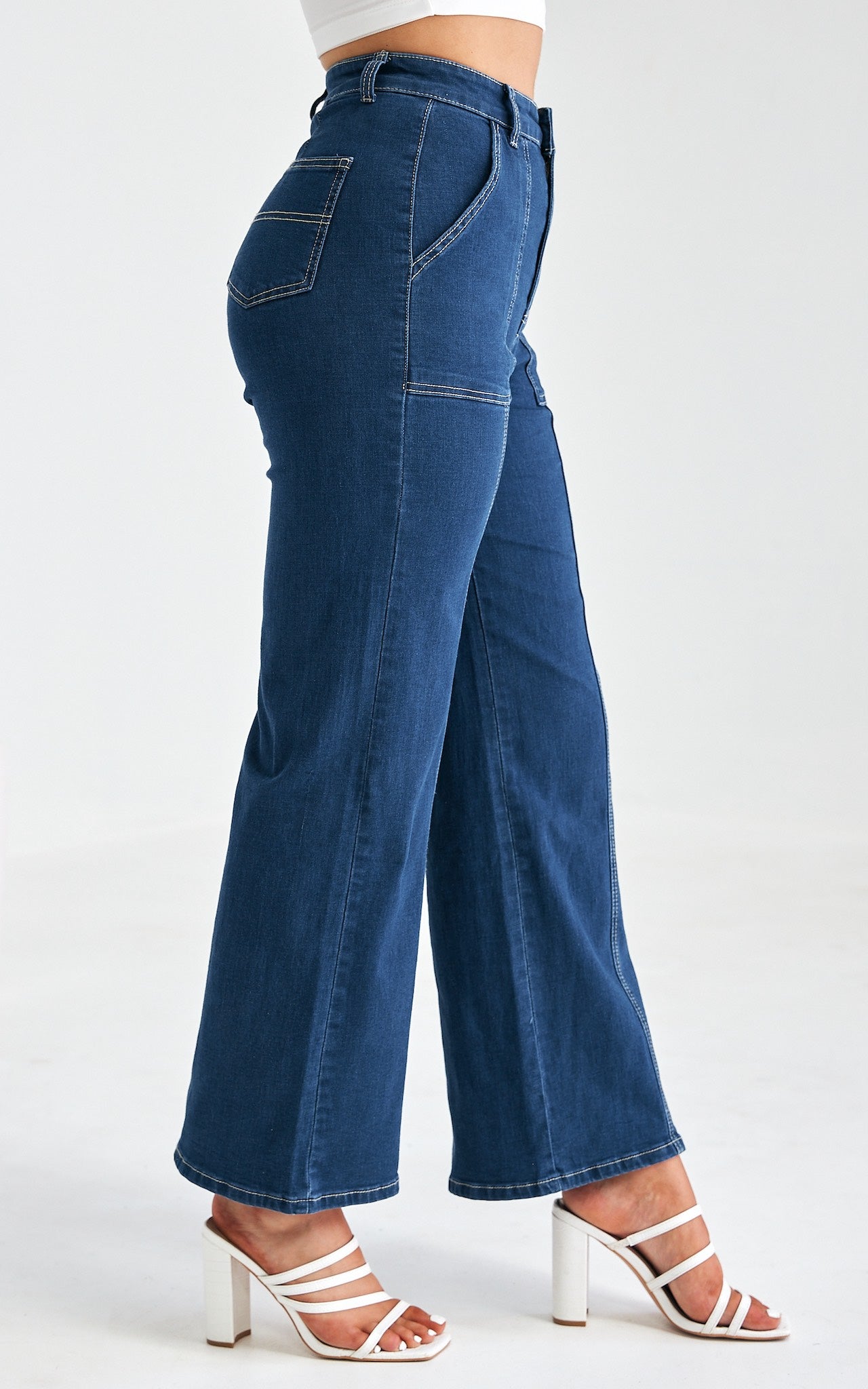 Robbie Wide Leg Jeans - Dark Blue