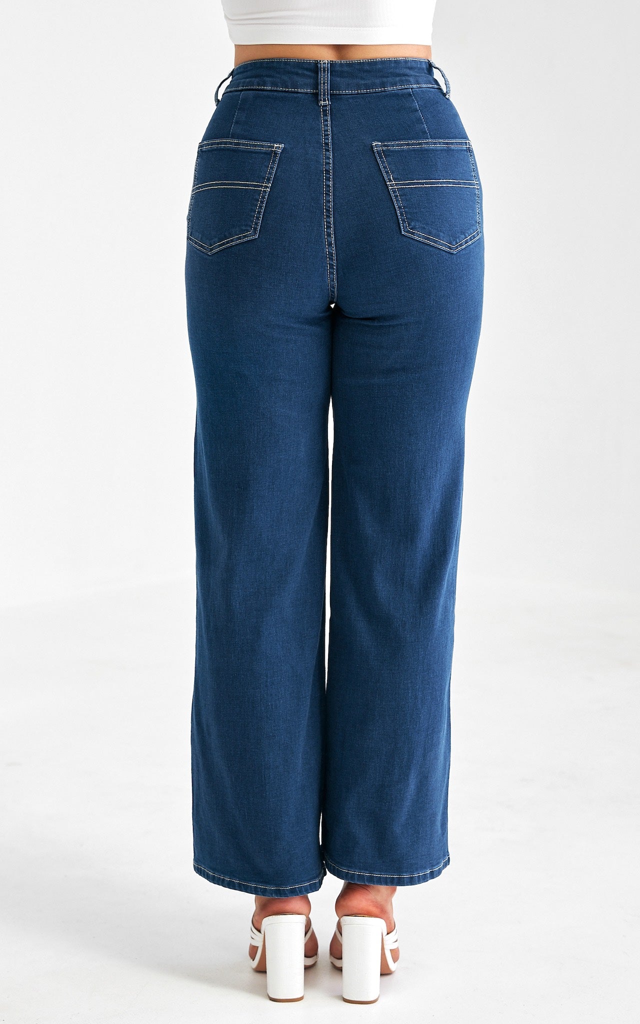 Robbie Wide Leg Jeans - Dark Blue