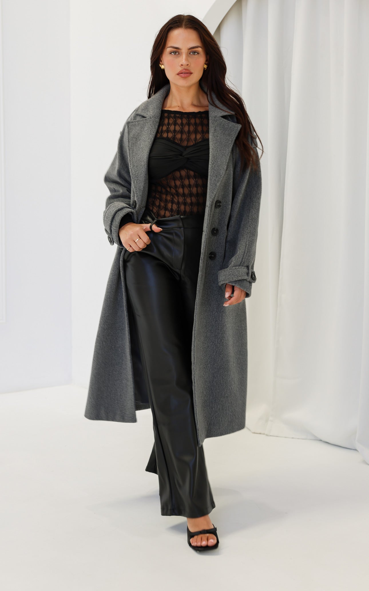 London Trench Coat - Grey Marle