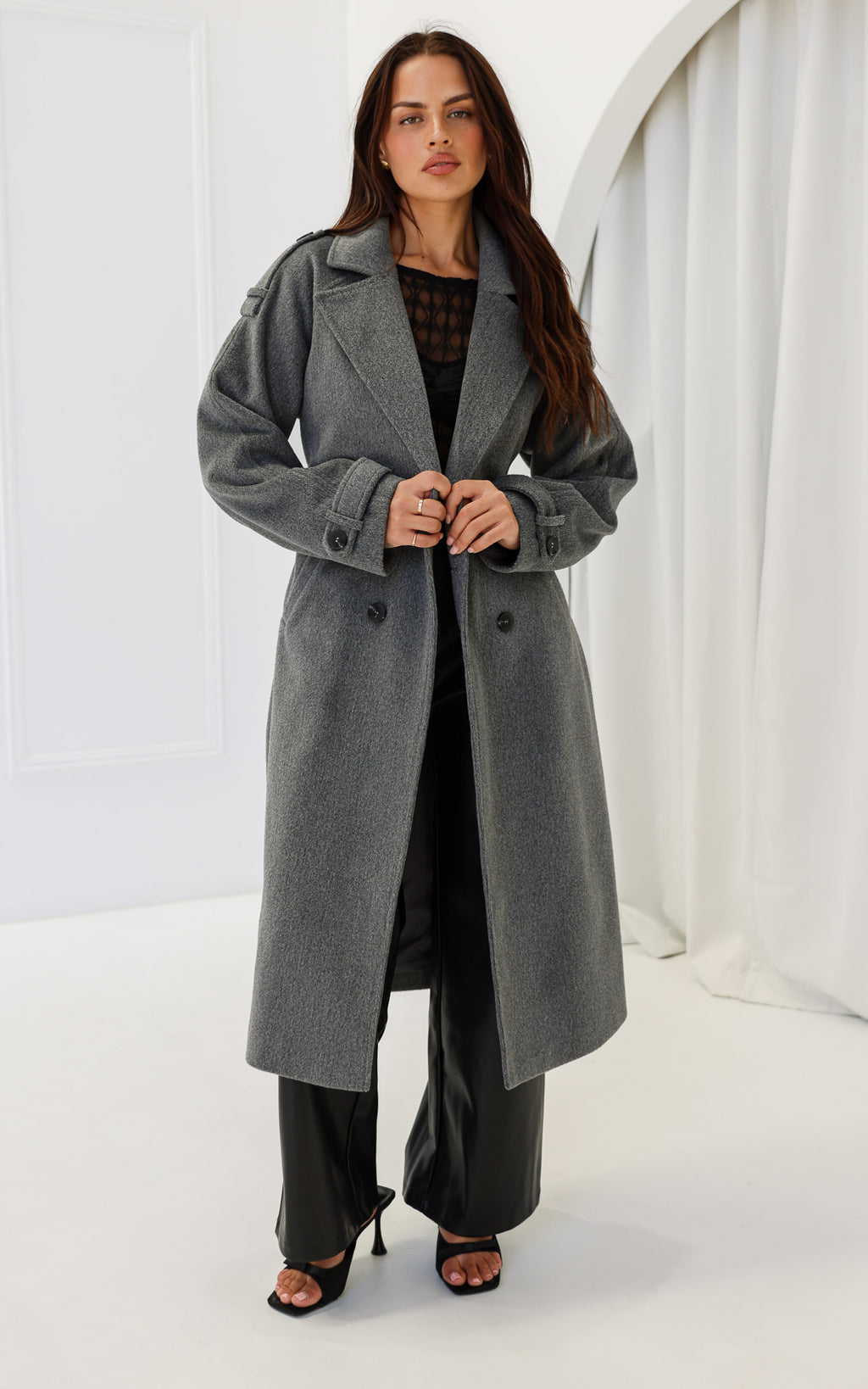 London Trench Coat - Grey Marle