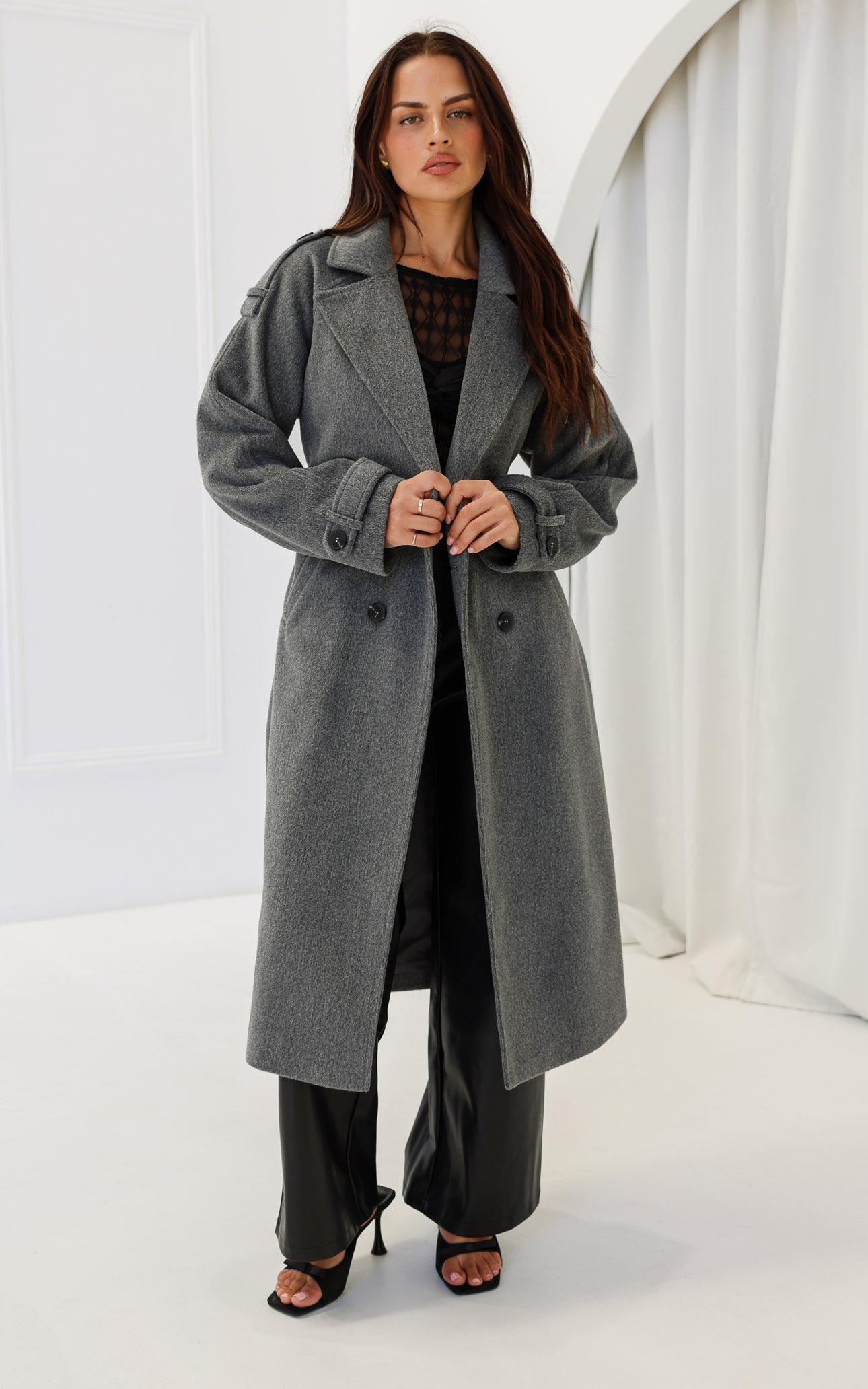 London Trench Coat - Grey Marle