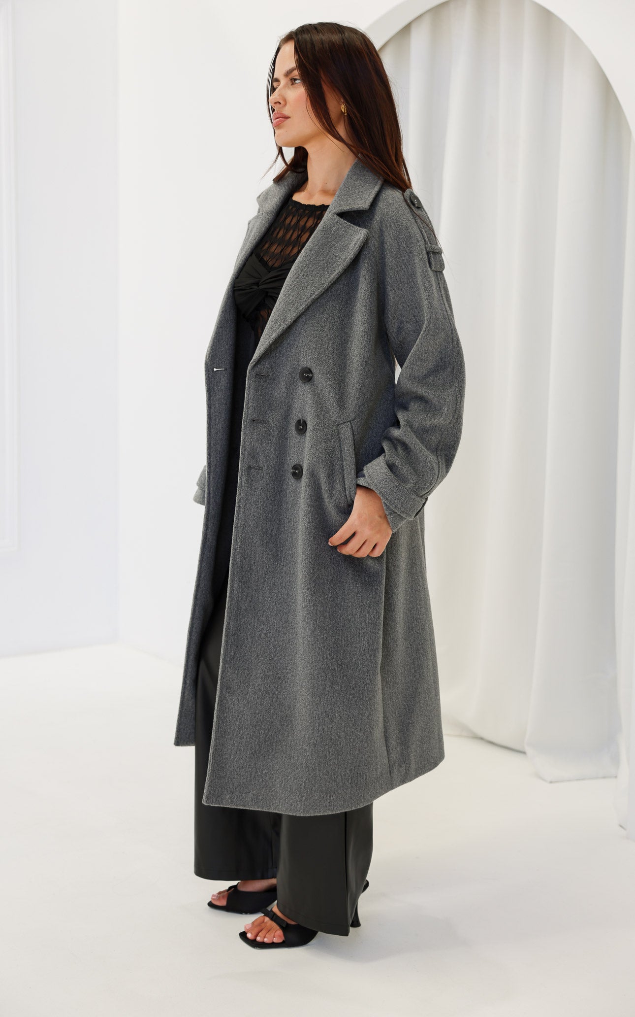 London Trench Coat - Grey Marle
