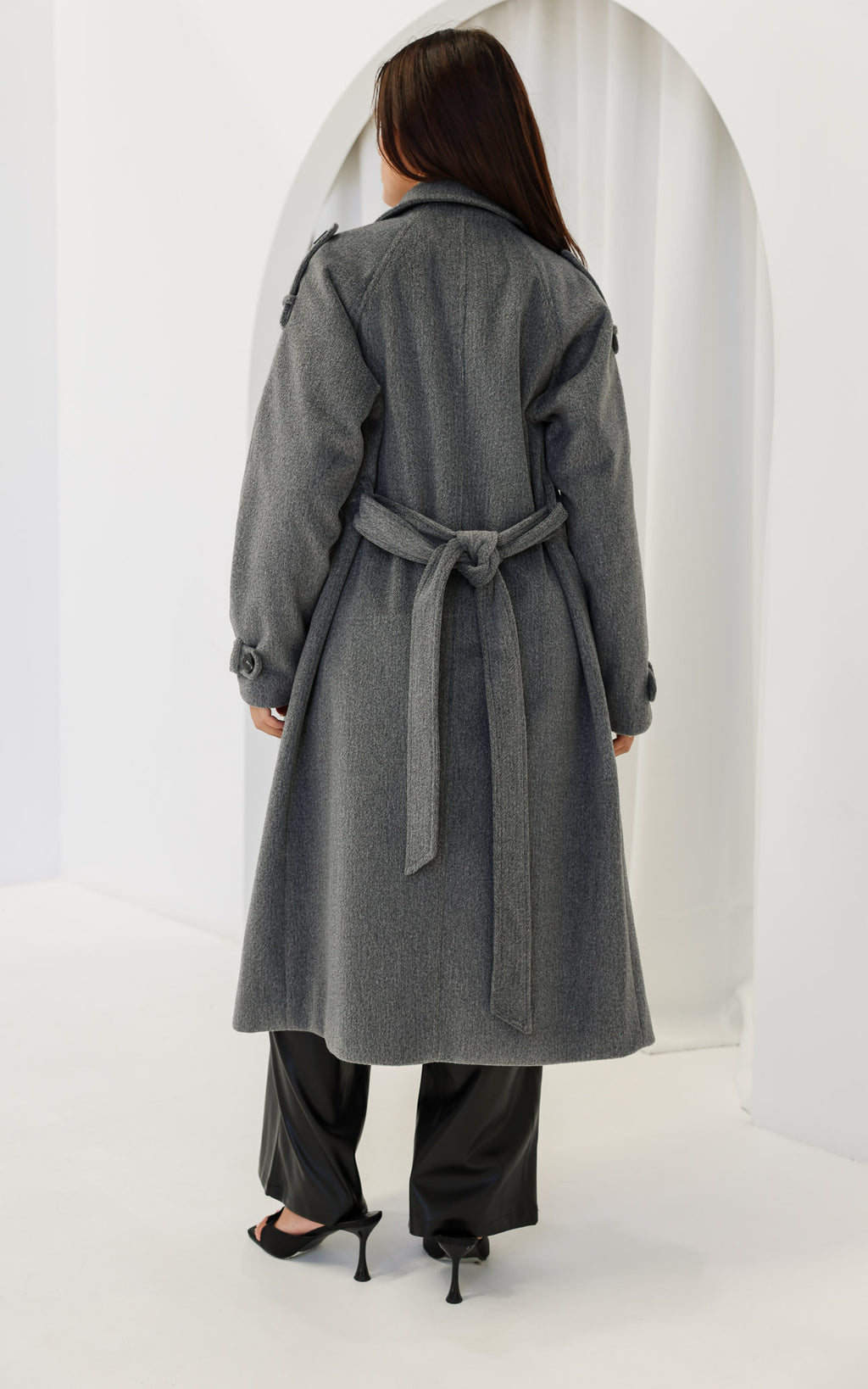 London Trench Coat - Grey Marle
