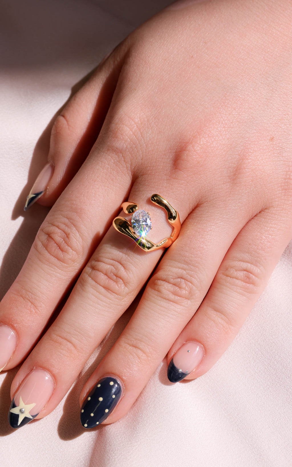 Loxley Ring - Gold Oval Stone Abstract