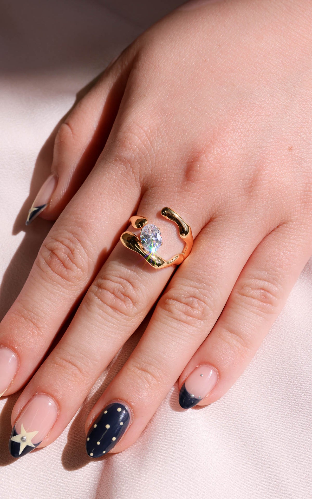 Loxley Ring - Gold Oval Stone Abstract