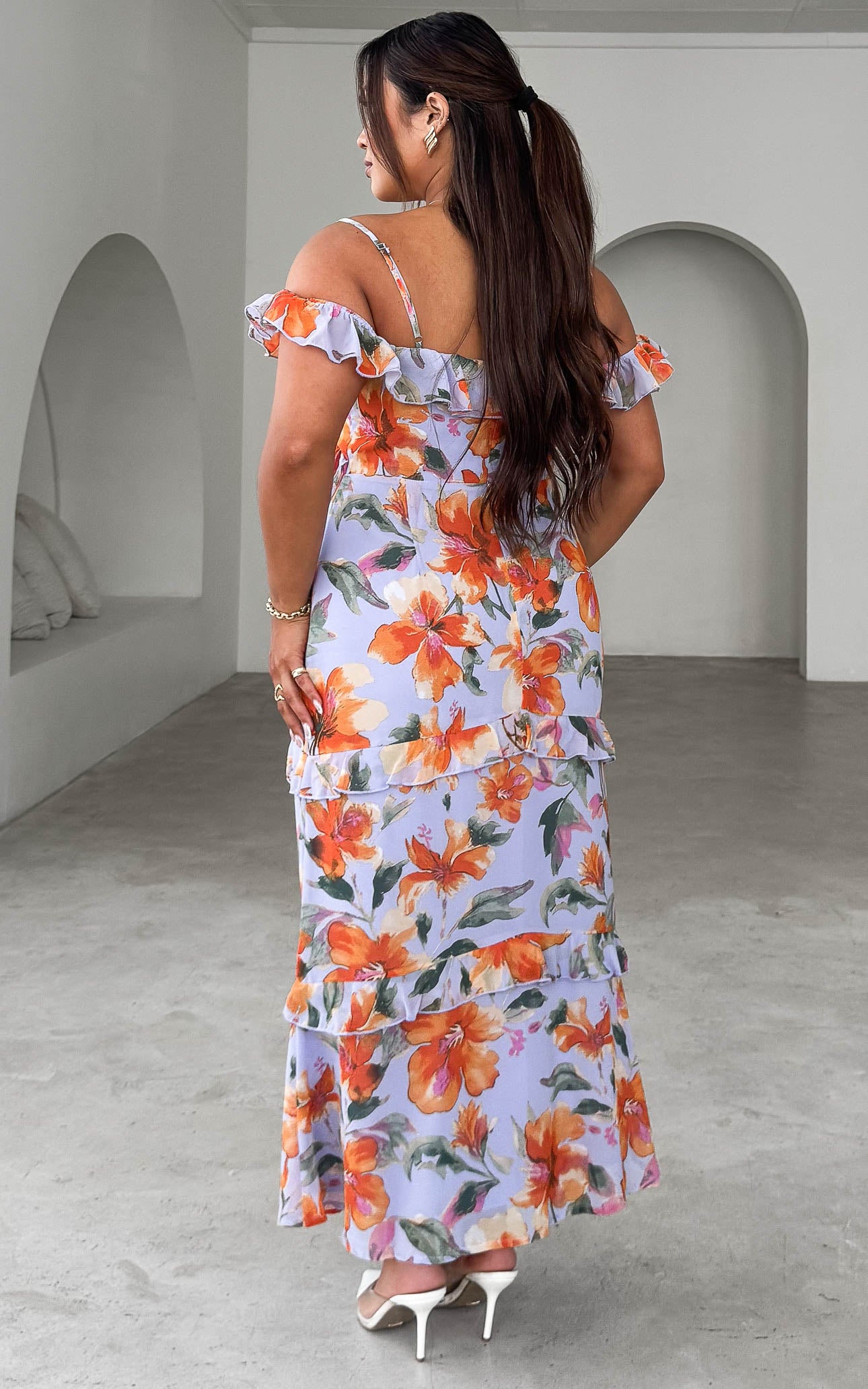 Lozzie Maxi Dress - Purple Orange Floral