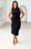 Luisa Midi Dress - Black