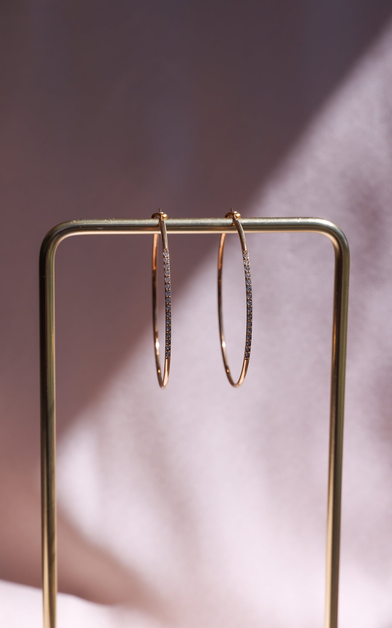 Lumina Hoop Earrings - Big Gold Diamante
