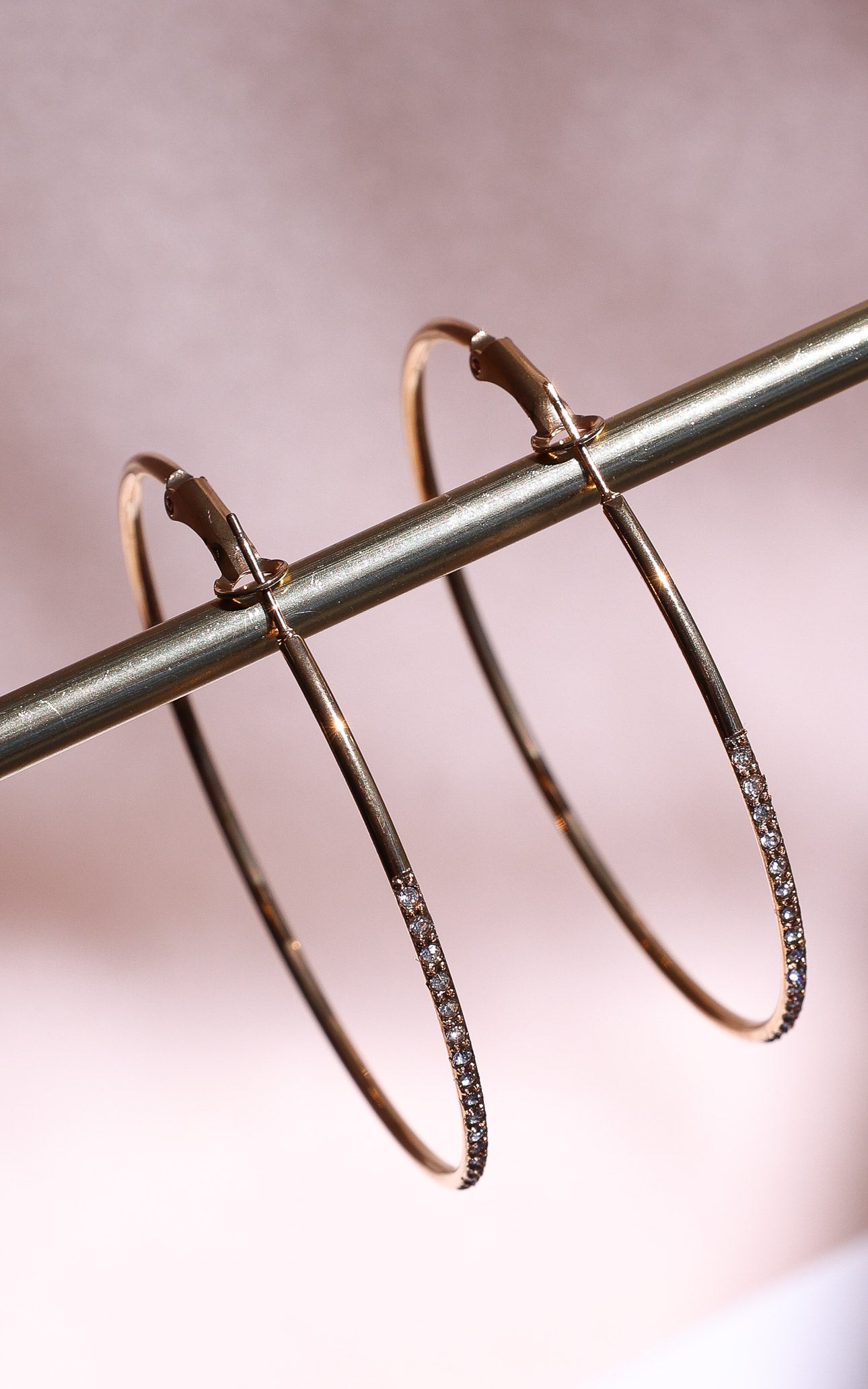 Lumina Hoop Earrings - Big Gold Diamante