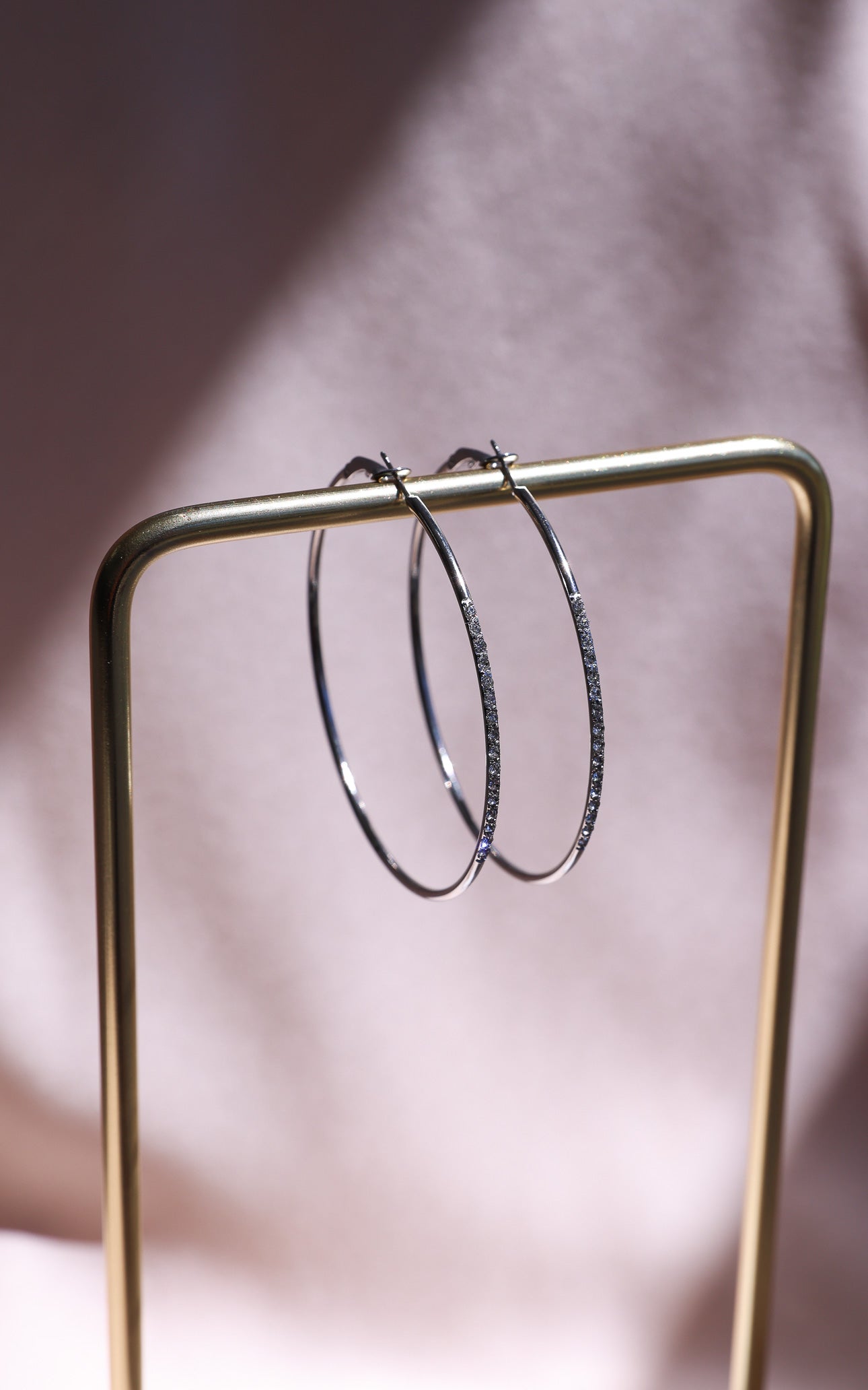 Lumina Hoop Earrings - Big Silver Diamante
