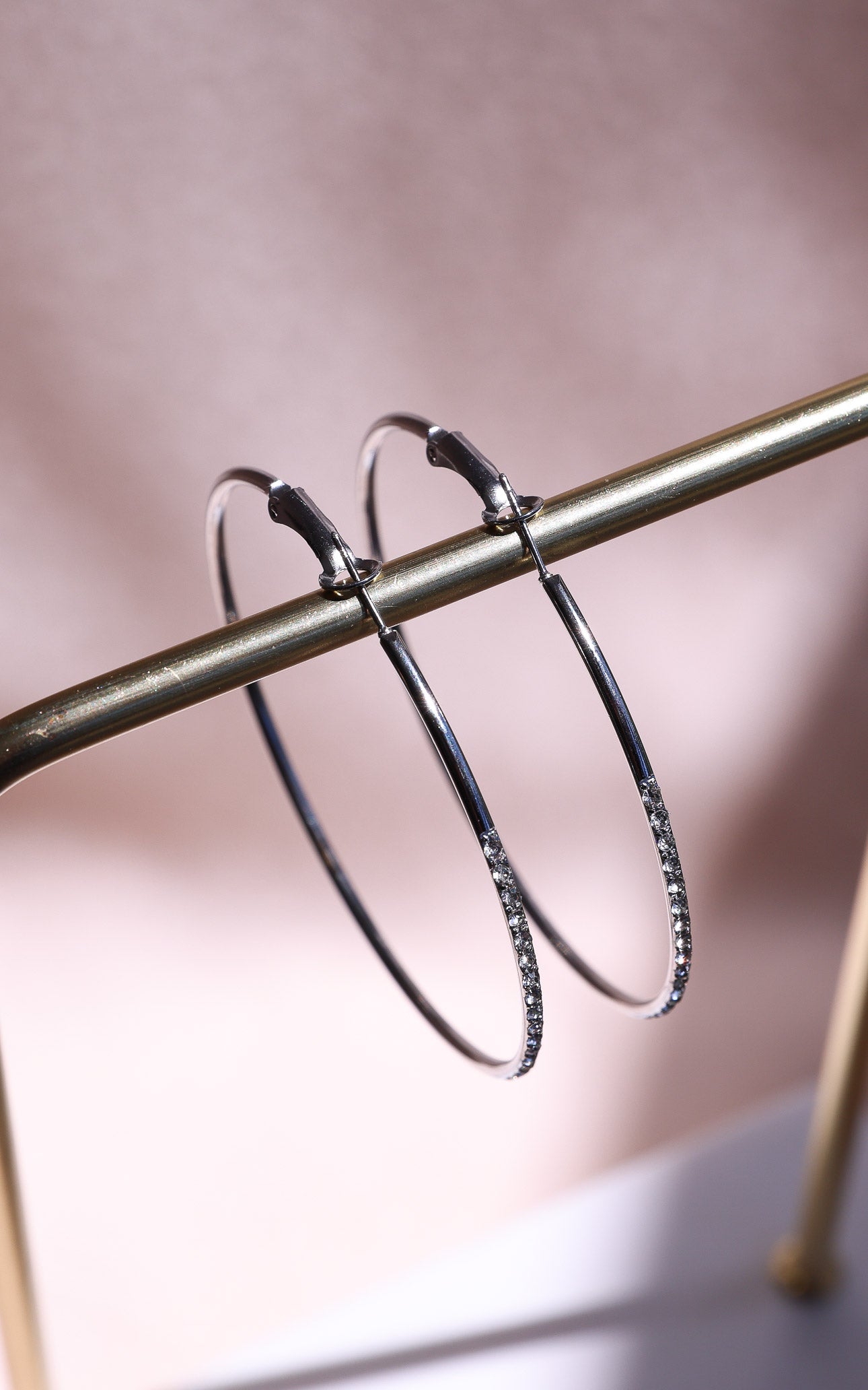 Lumina Hoop Earrings - Big Silver Diamante