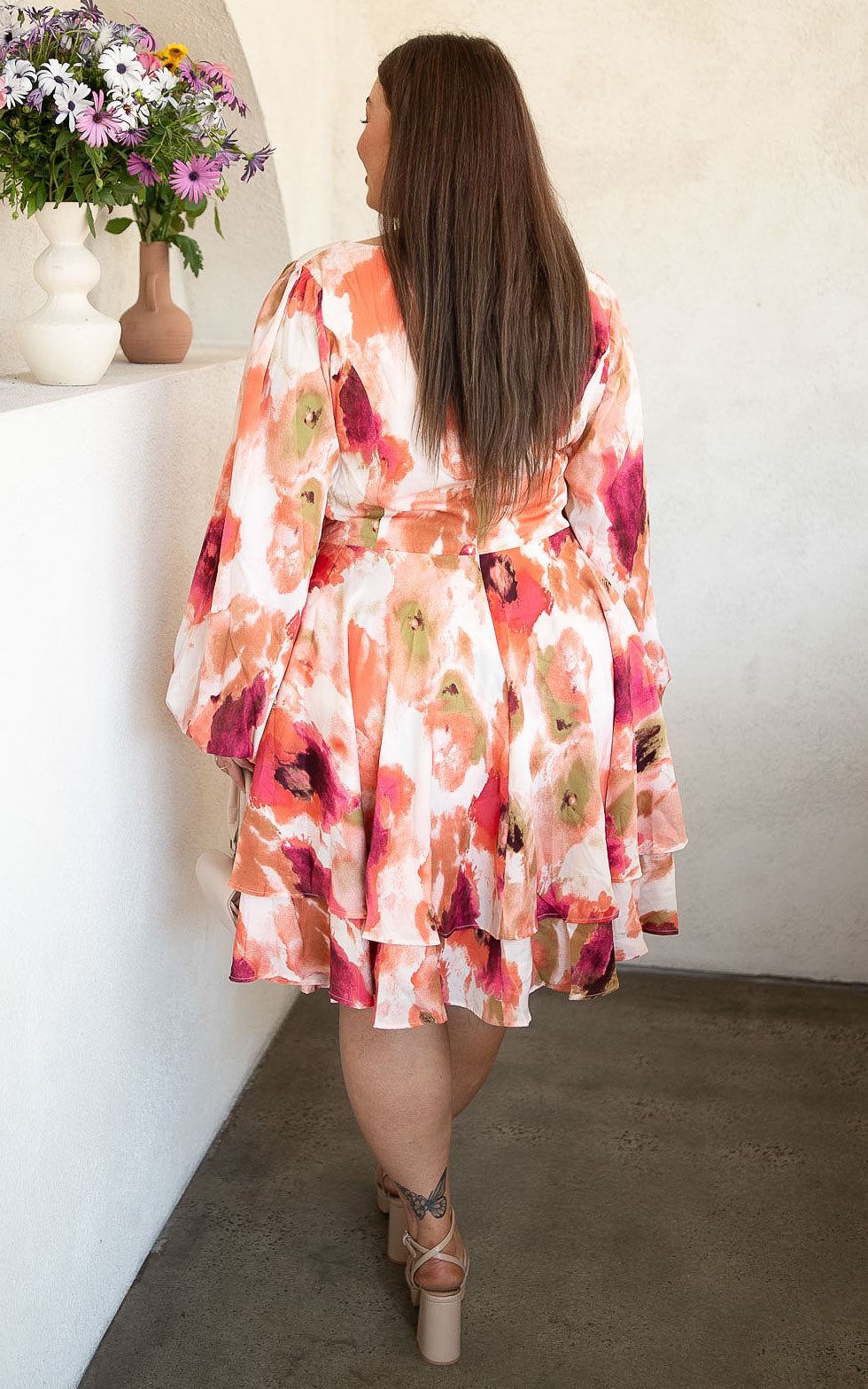 Lydia Dress - Coral Multi Print