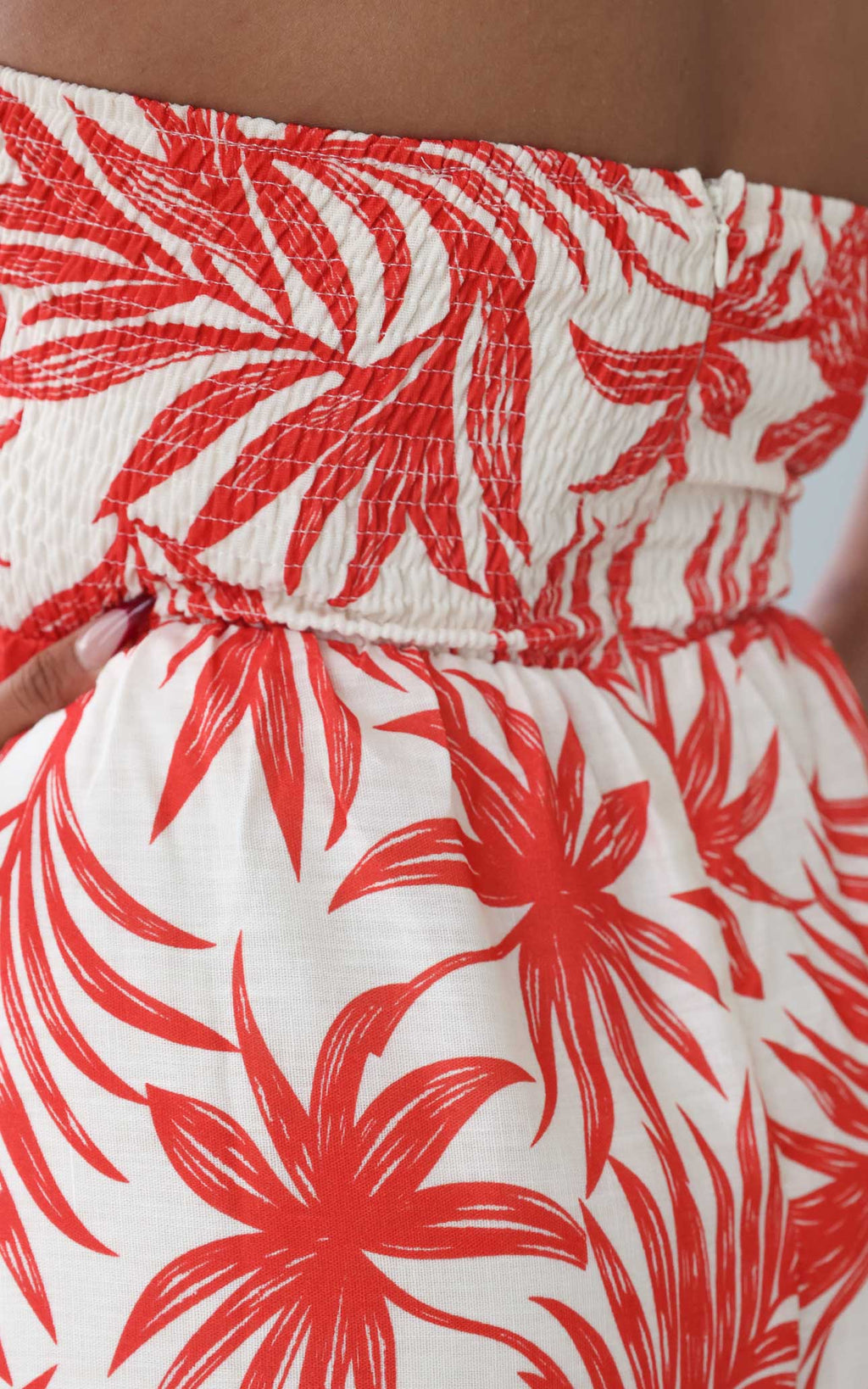 Lyra Maxi Dress - Orange Leaf Print