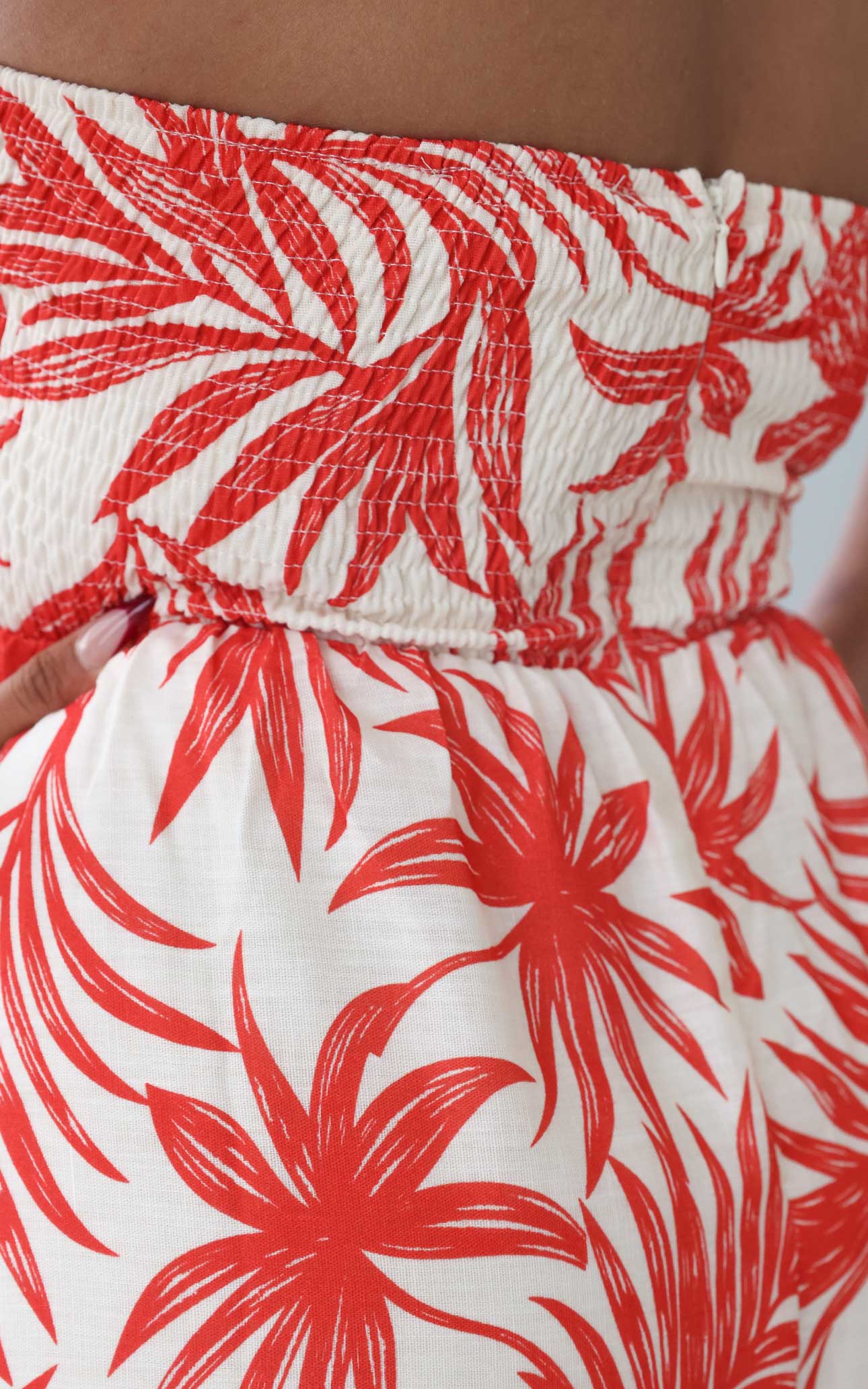Lyra Maxi Dress - Orange Leaf Print