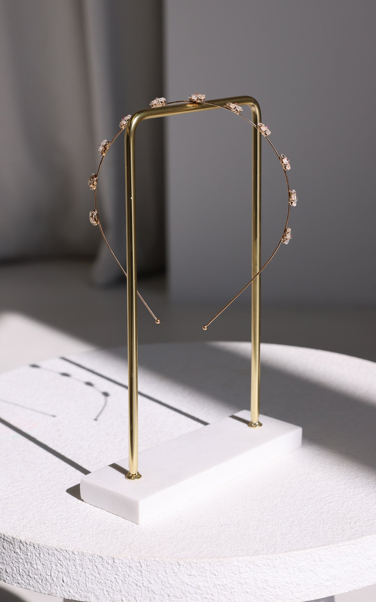 Leia Headband - Gold Pearled Ivory Flower