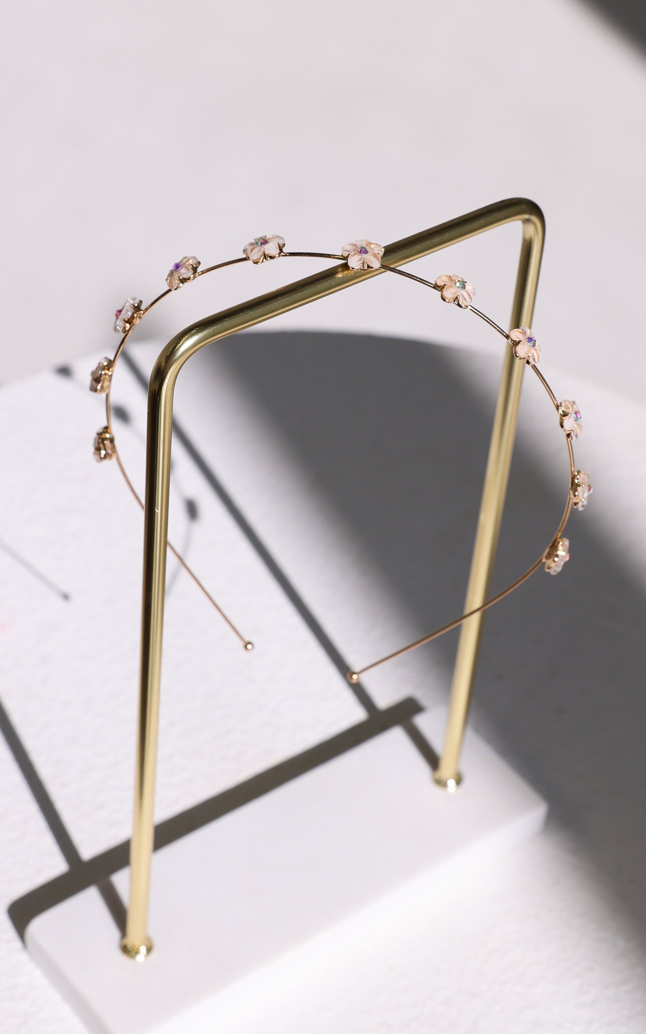 Leia Headband - Gold Pearled Ivory Flower