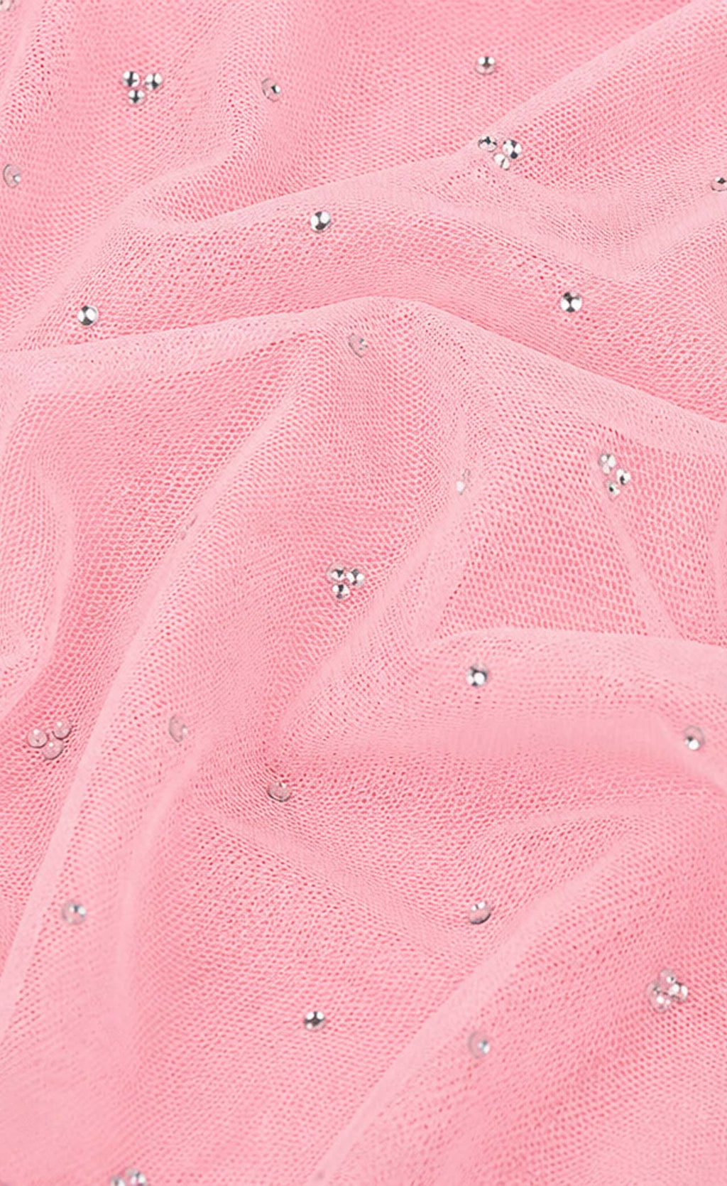 Lennyn Embellished Mesh Crop Top - Pink
