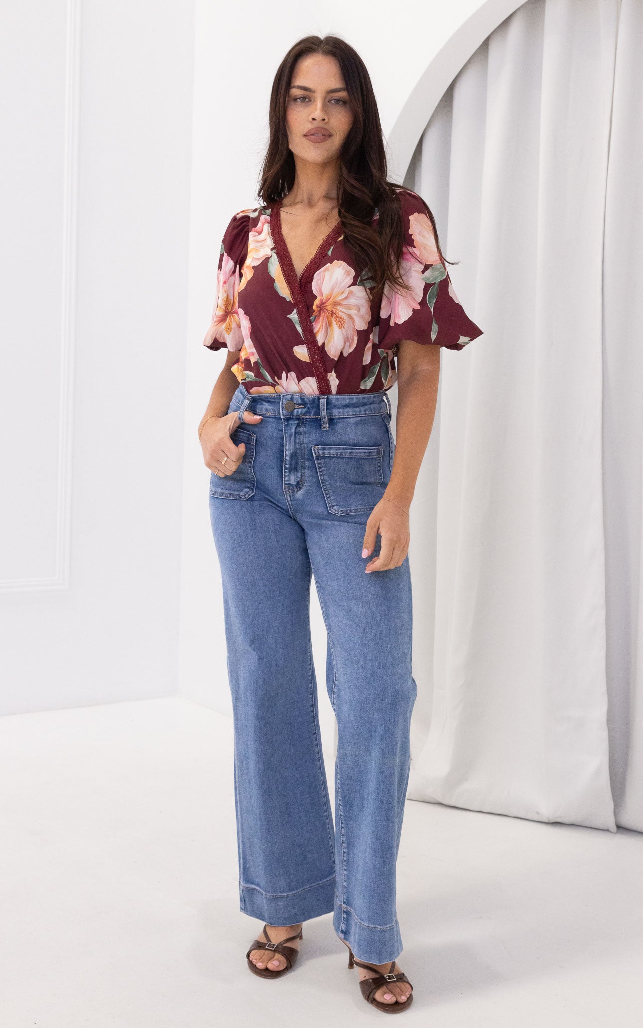 Liam Bodysuit - Wine Floral