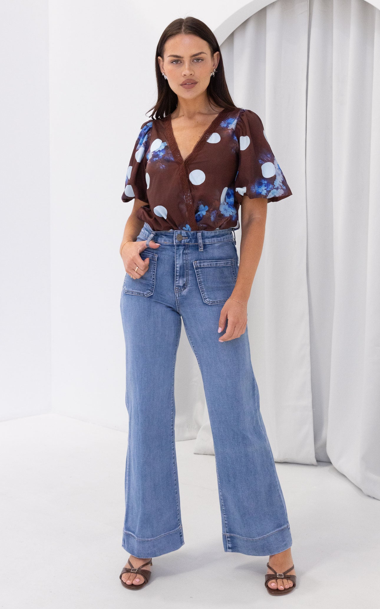 Liam Bodysuit - Chocolate Brown Multi Print