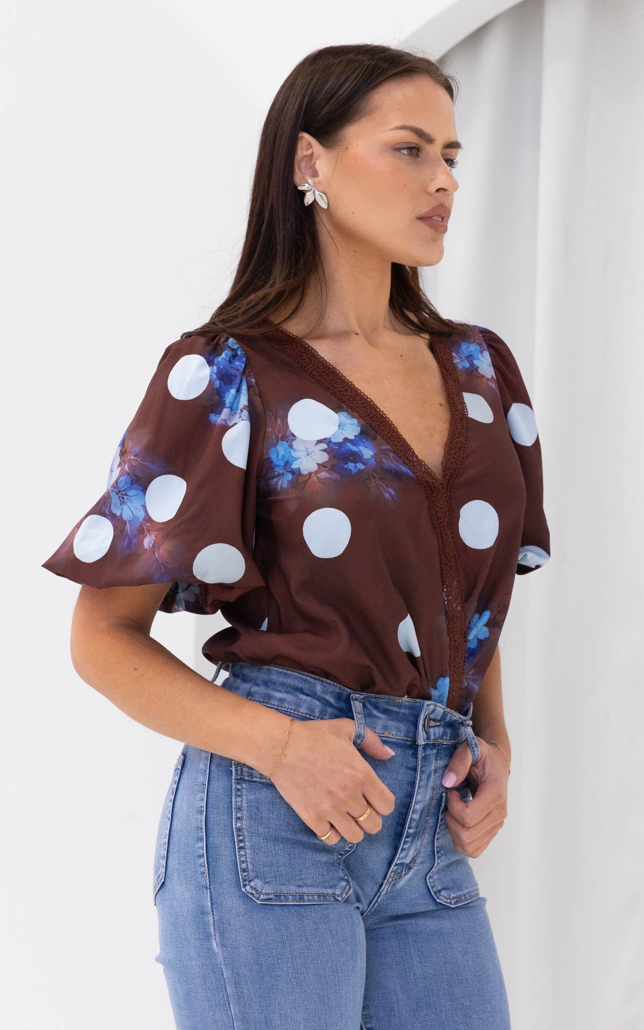 Liam Bodysuit - Chocolate Brown Multi Print