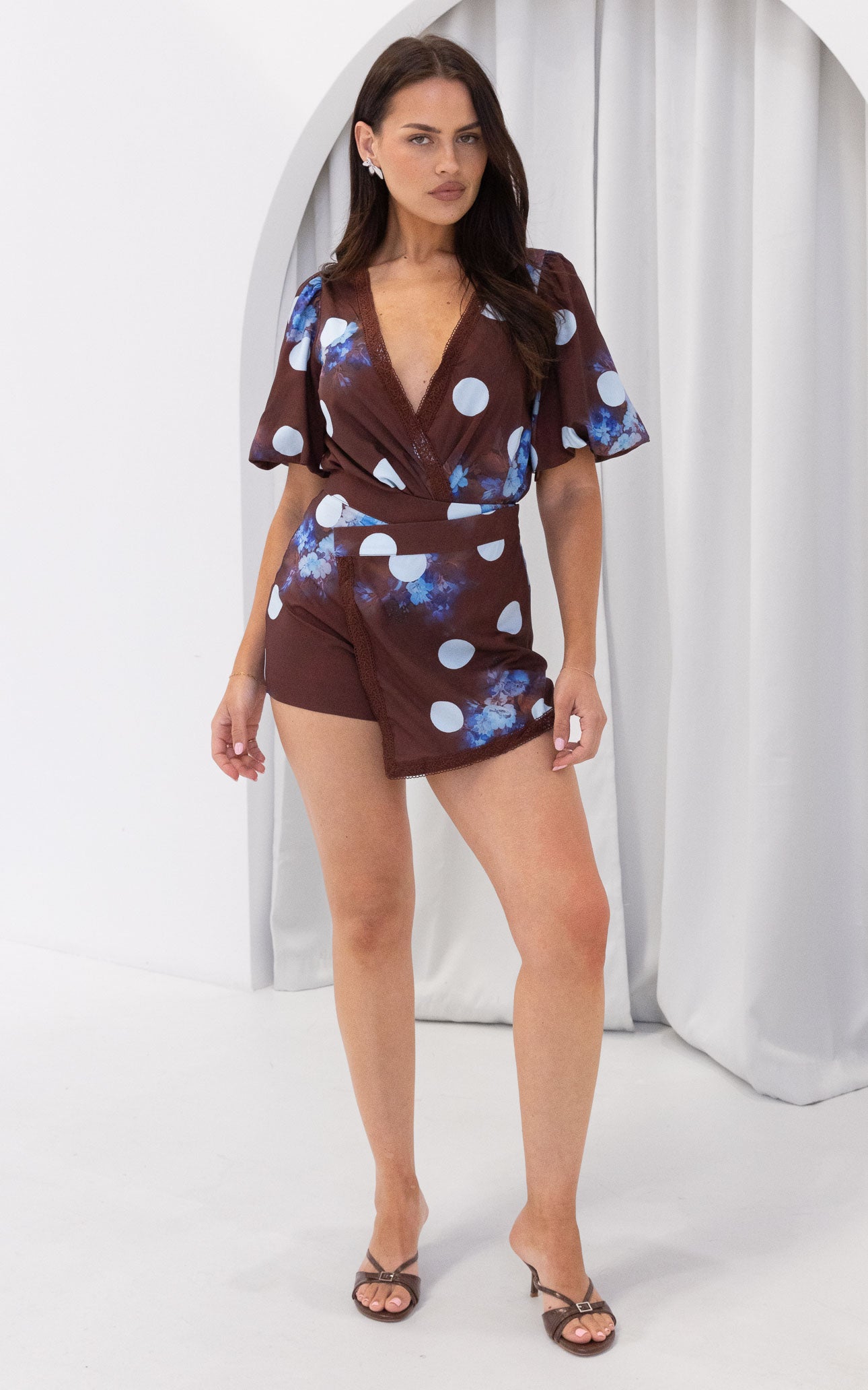 Liam Bodysuit - Chocolate Brown Multi Print
