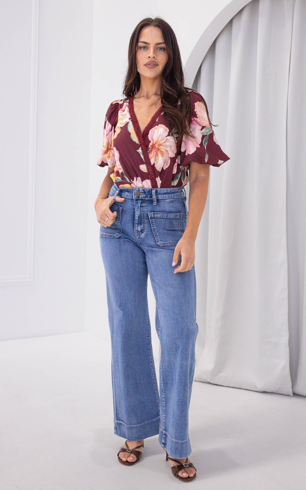 Liam Bodysuit - Wine Floral
