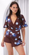 Liam Bodysuit - Chocolate Brown Multi Print