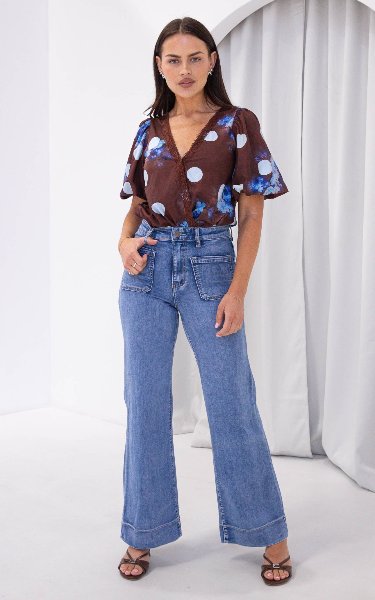 Liam Bodysuit - Chocolate Brown Multi Print
