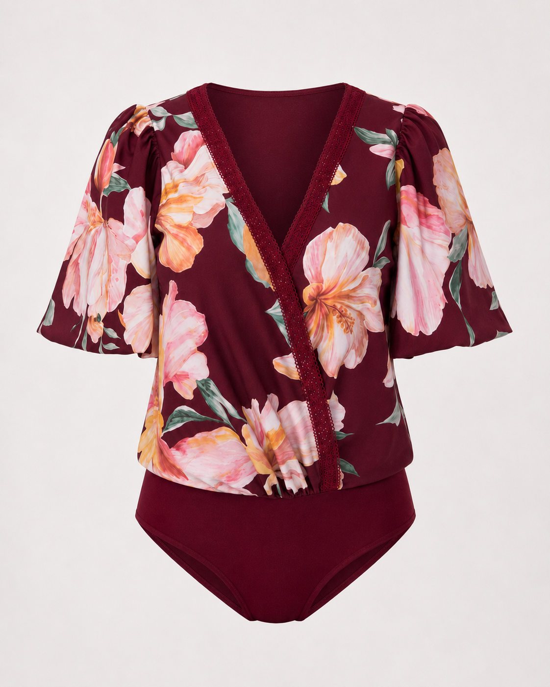 Liam Bodysuit - Wine Floral