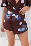 Liam Mini Skort - Chocolate Brown Multi Print