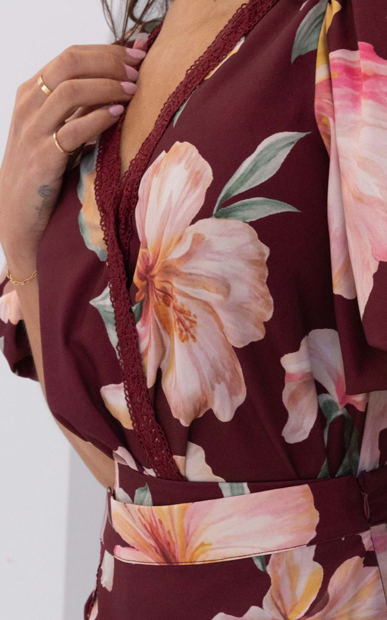 Liam Bodysuit - Wine Floral