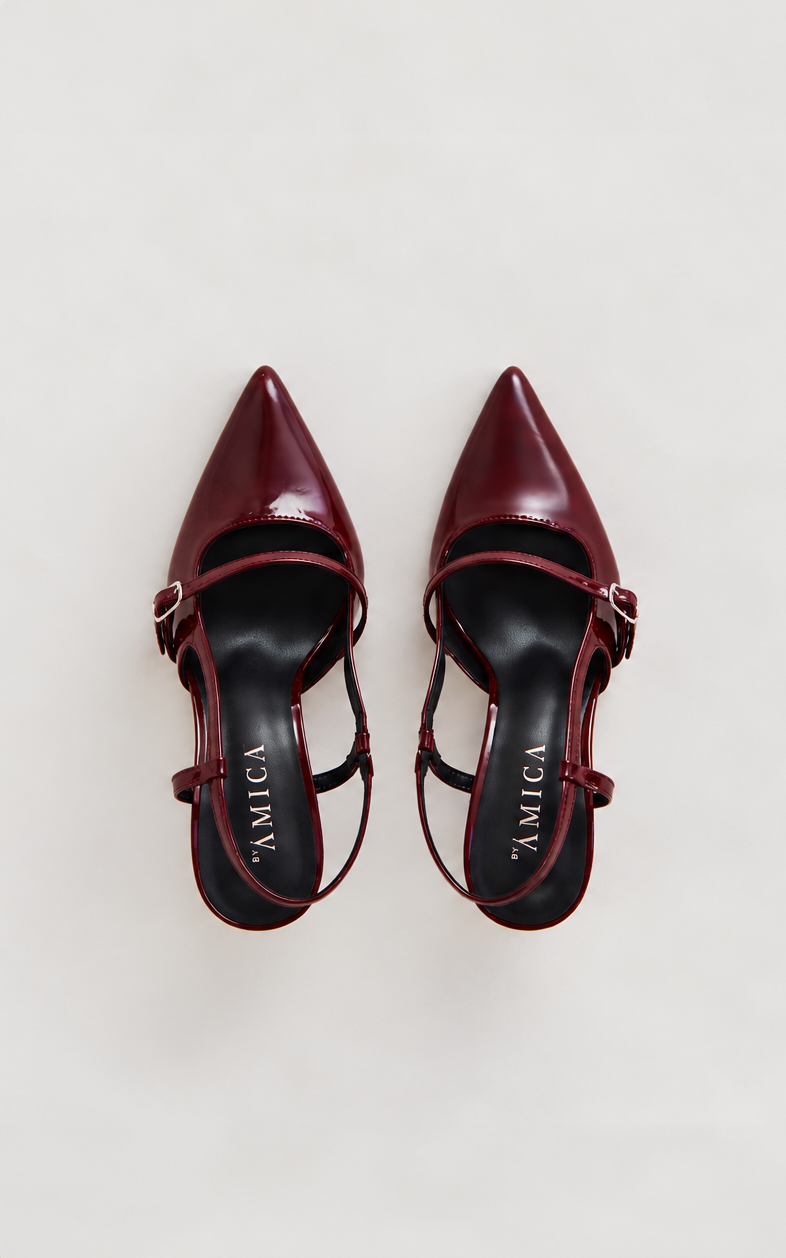 Liason Slingback Heels - Wine