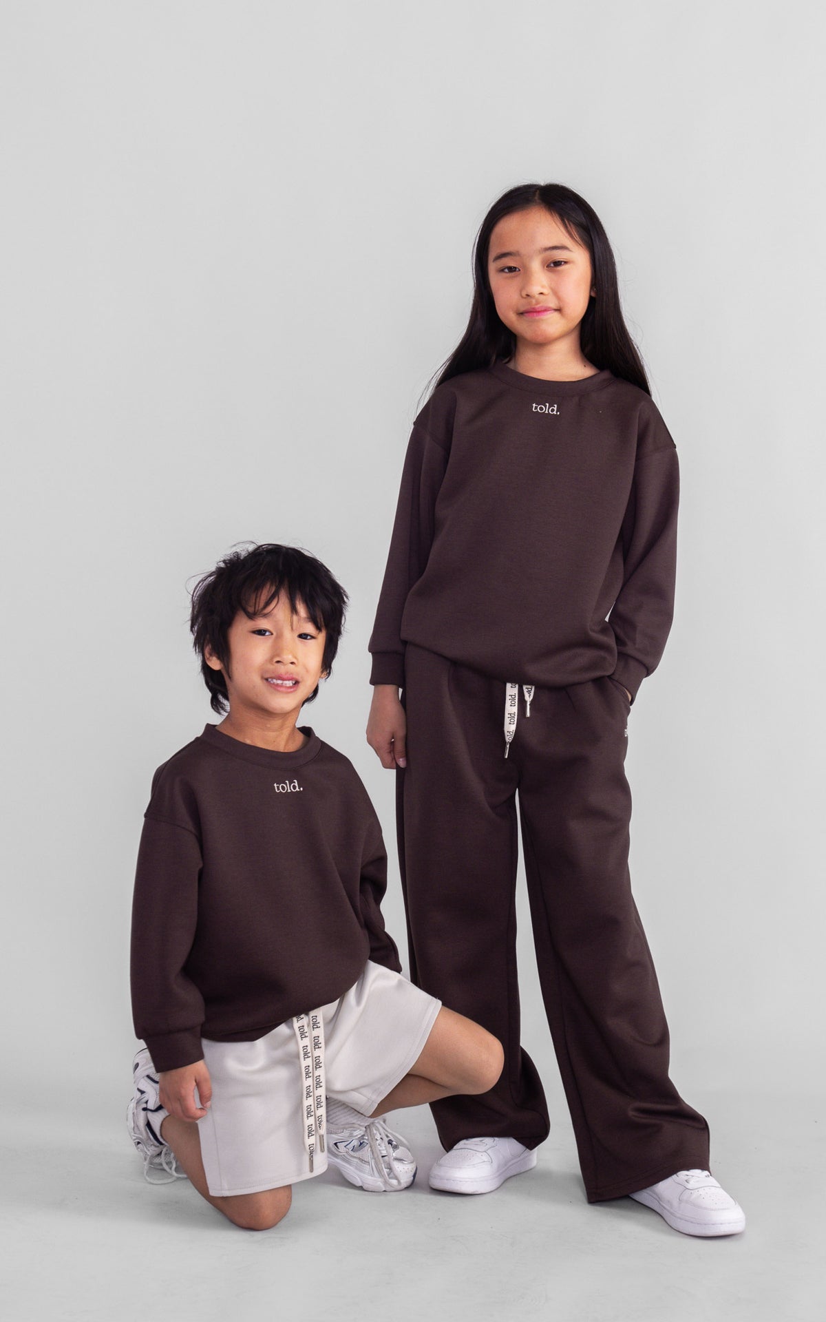 Luca Kids Crew Neck Jumper - Chocolate Brown