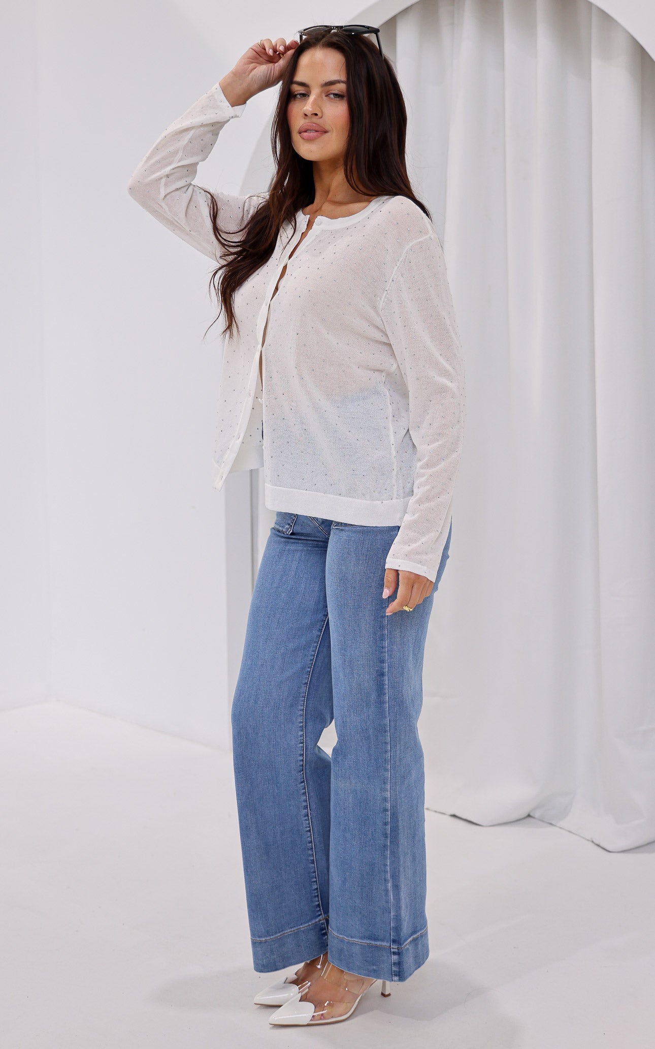 (PREORDER) Lumiere Diamante Cardigan - White