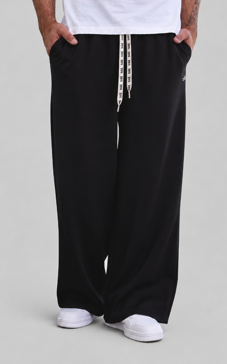 Luther Unisex Wide Leg Trackpants - Black