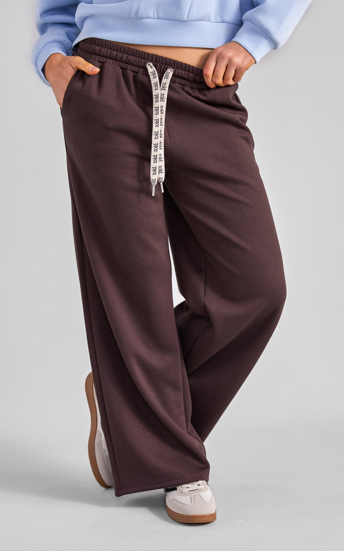 Luther Unisex Wide Leg Trackpants - Chocolate Brown