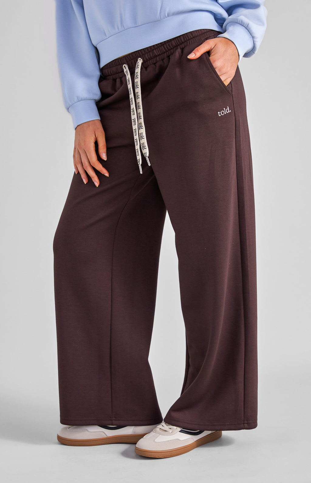 Luther Unisex Wide Leg Trackpants - Chocolate Brown
