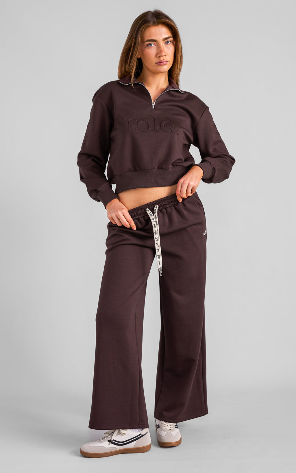 Luther Unisex Wide Leg Trackpants - Chocolate Brown