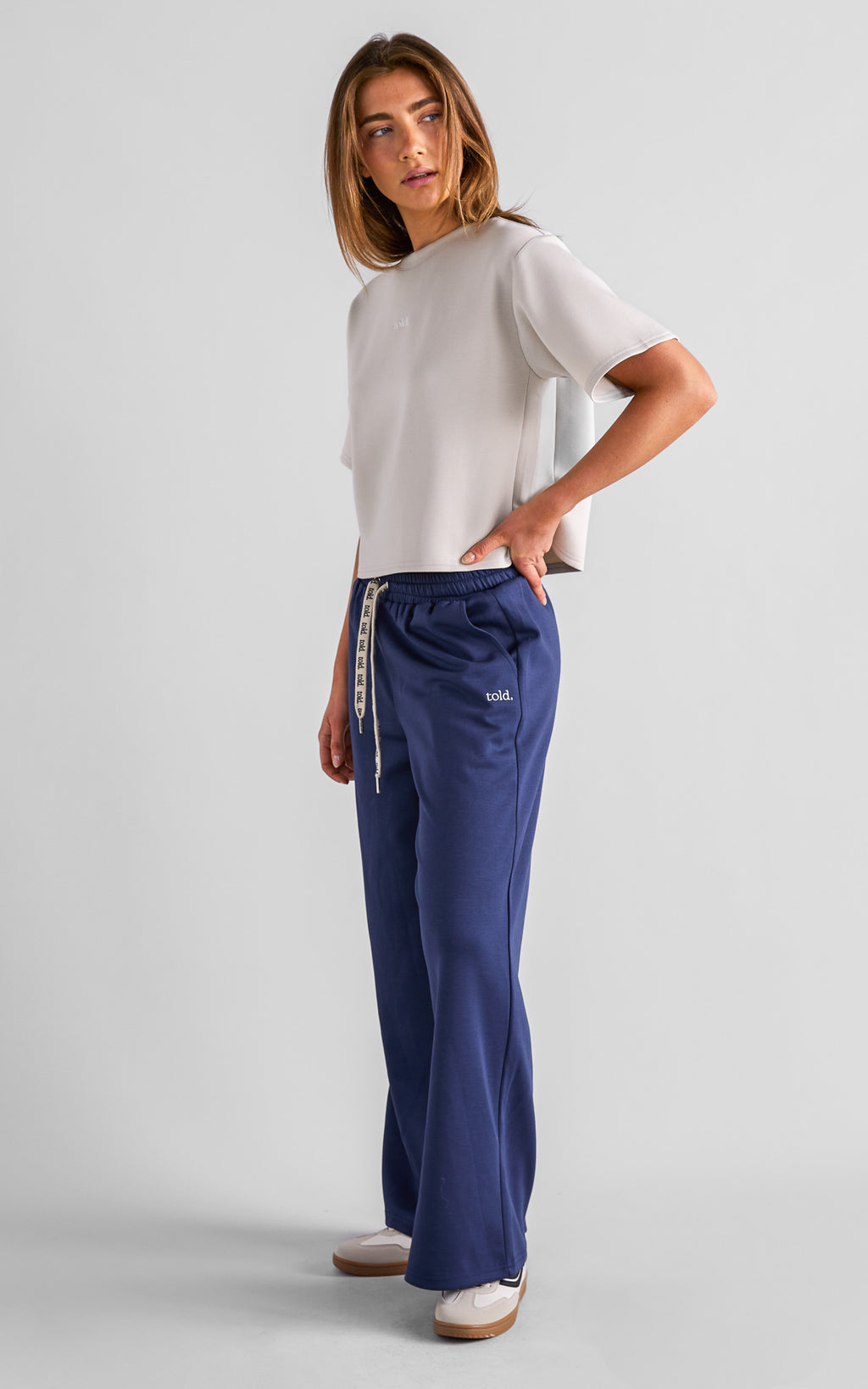 Luther Unisex Wide Leg Trackpants - Navy