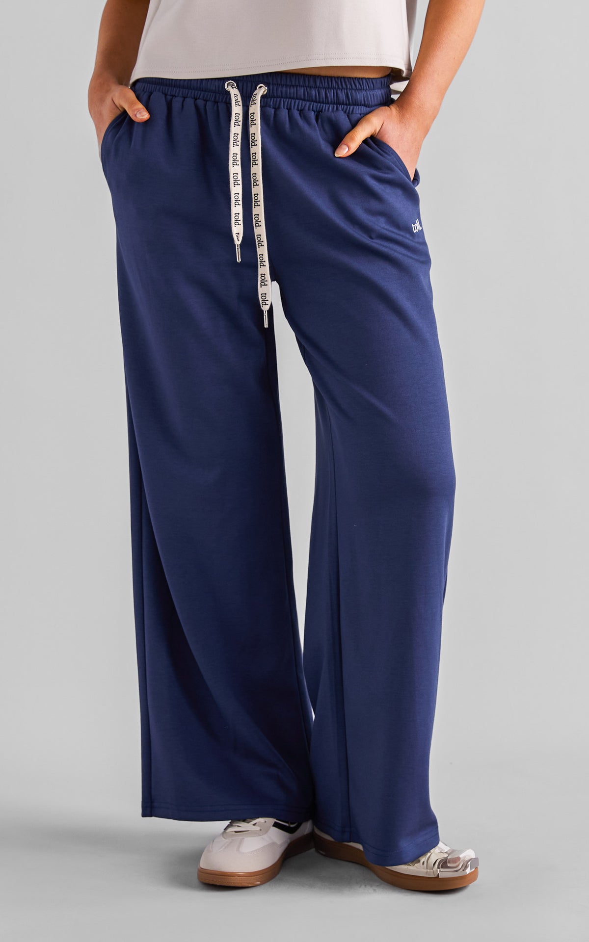 Luther Unisex Wide Leg Trackpants - Navy
