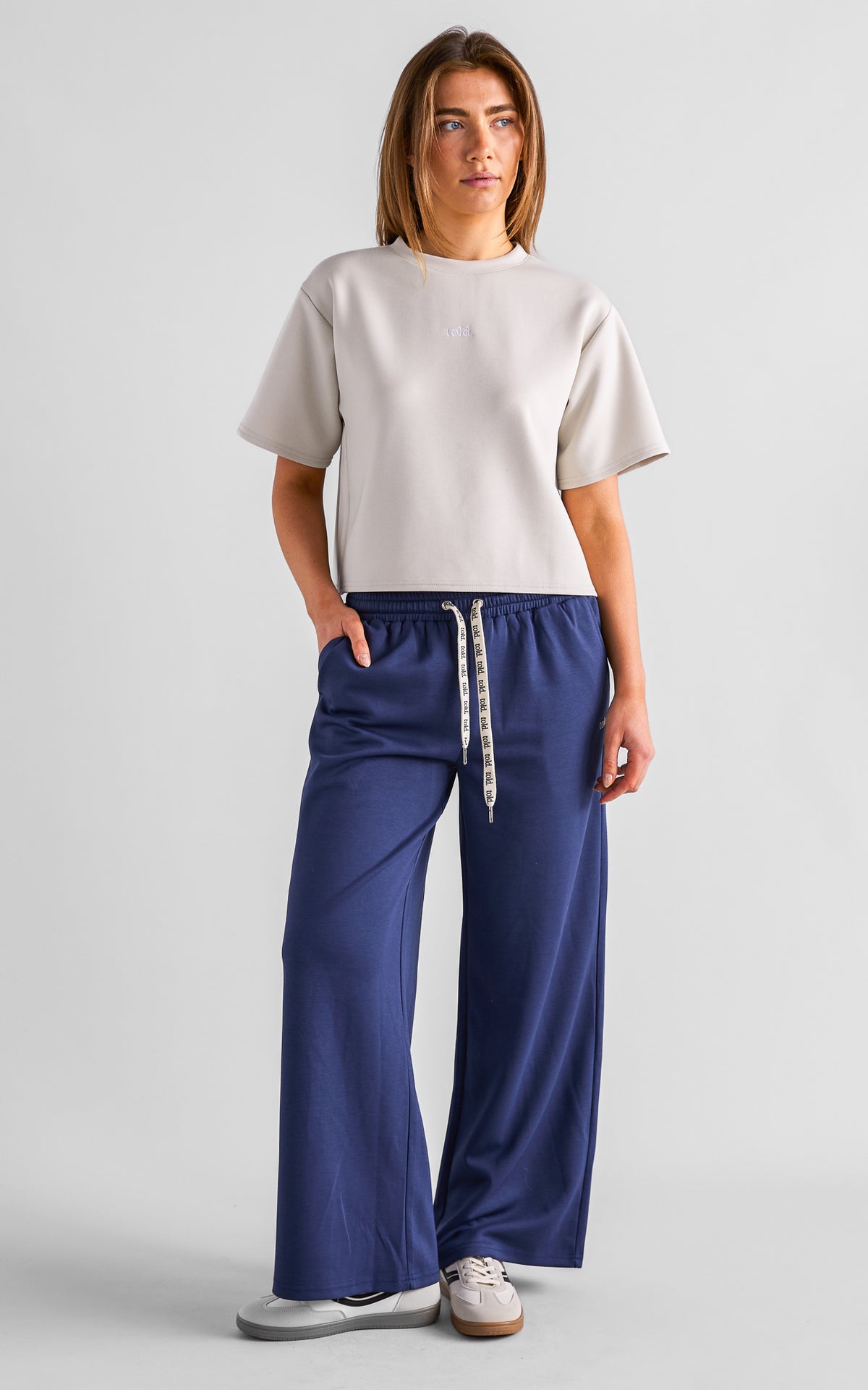 Luther Unisex Wide Leg Trackpants - Navy