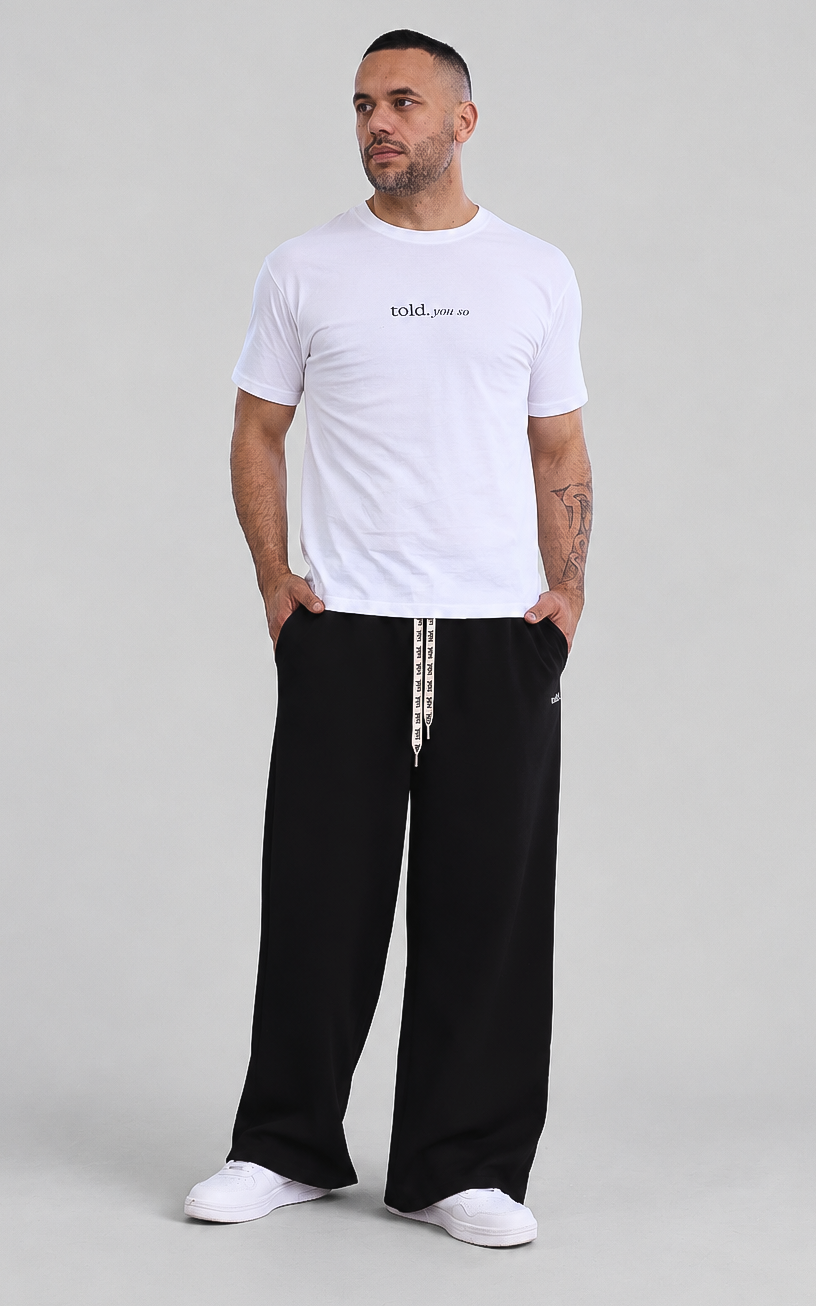 Luther Unisex Wide Leg Trackpants - Black