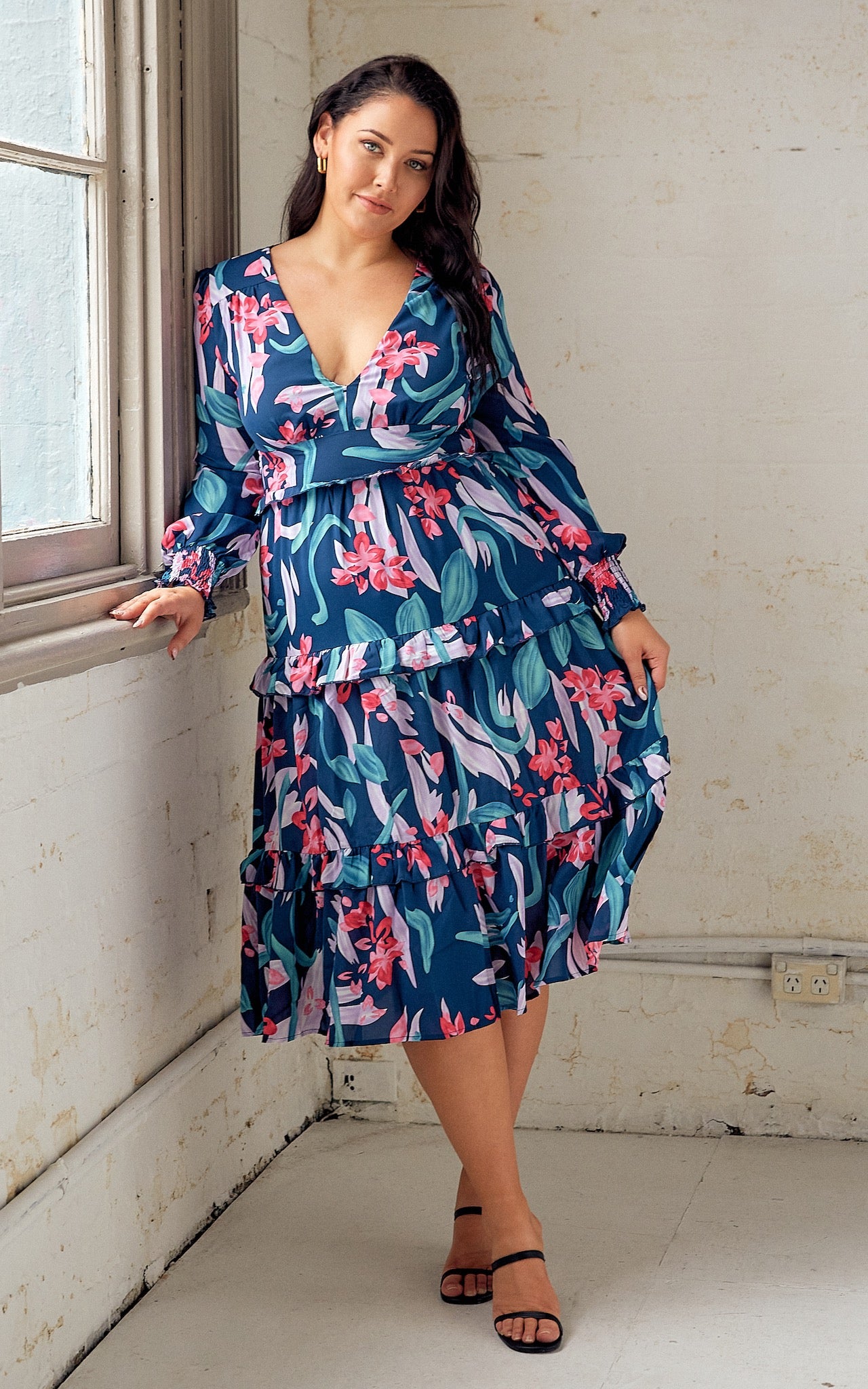 Macie Dress - Navy Floral