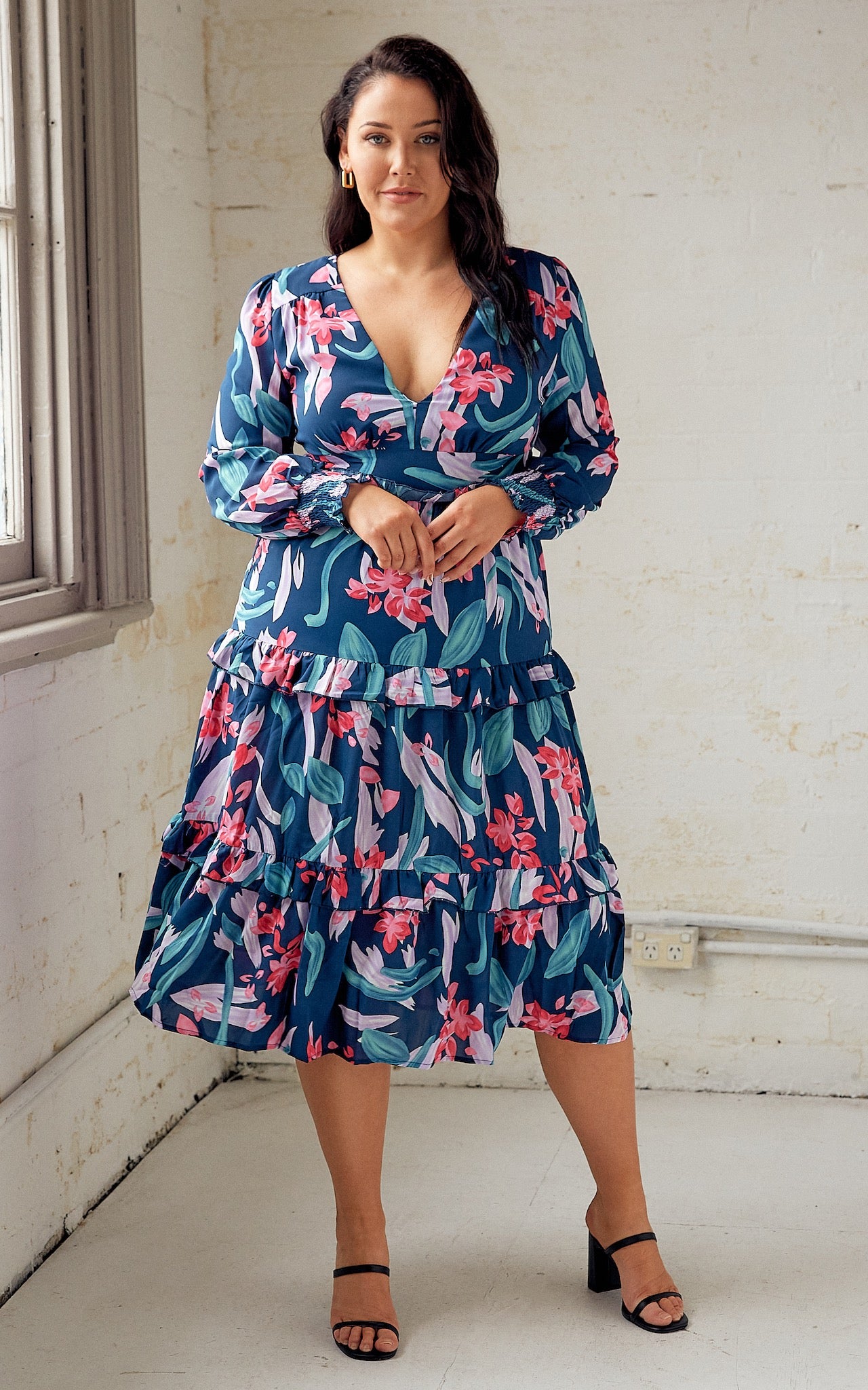 Macie Dress - Navy Floral